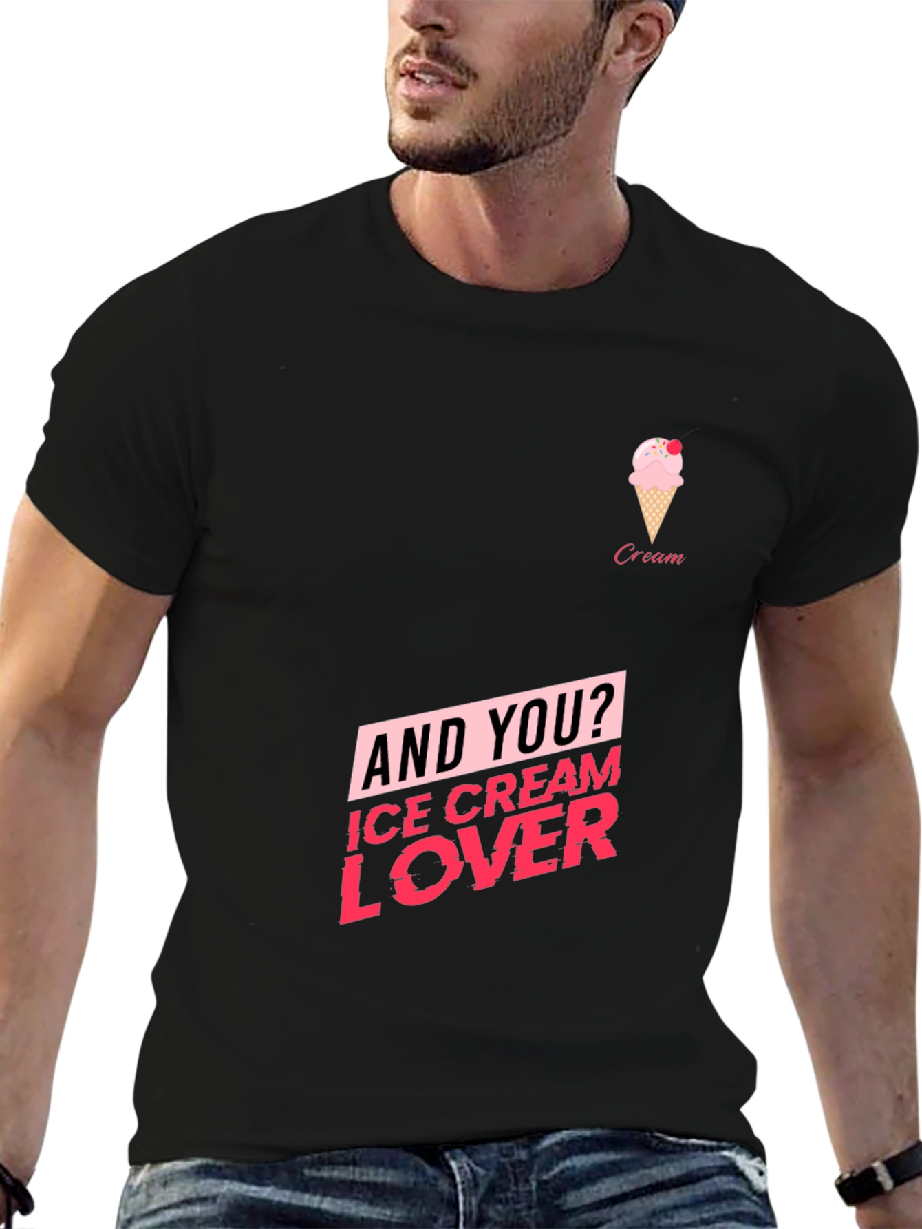 Ice Cream Lover Black T-Shirt