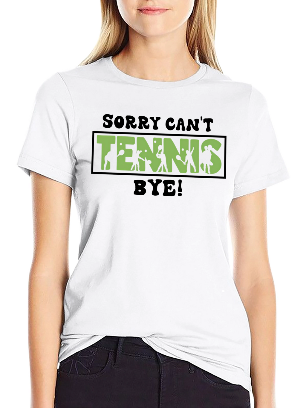 Sorry Cant Tennis Bye Black T-Shirt