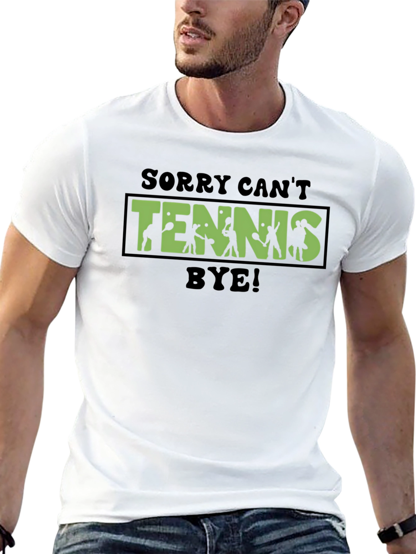 Sorry Cant Tennis Bye Black T-Shirt