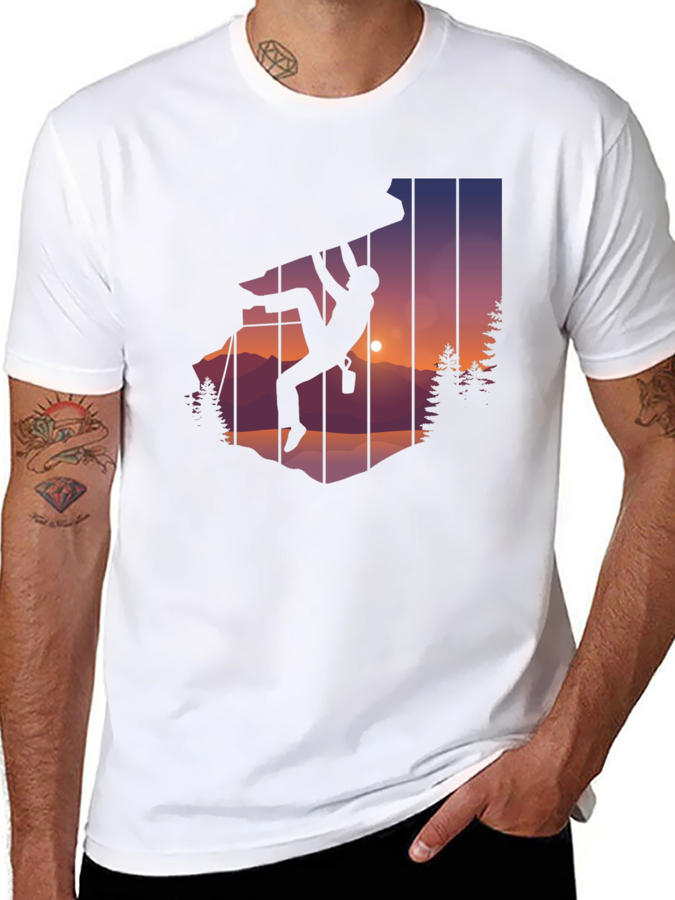 Climbing Silhouette Graphic Tee - Adventure T-Shirt