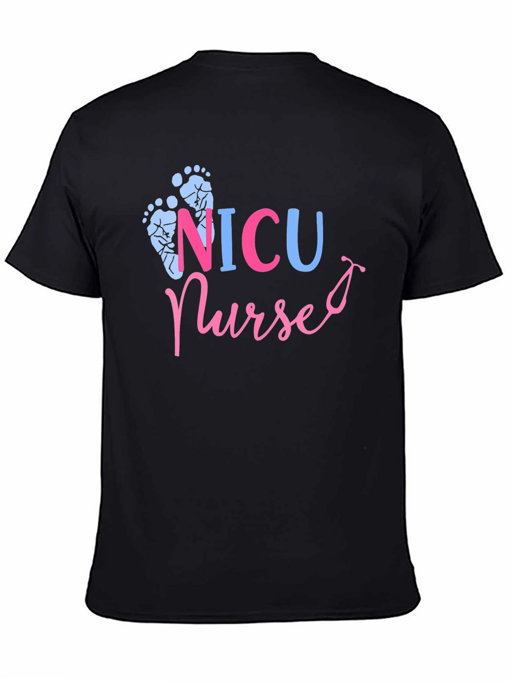 NICU Nurse T-Shirt - Cute Footprint Design