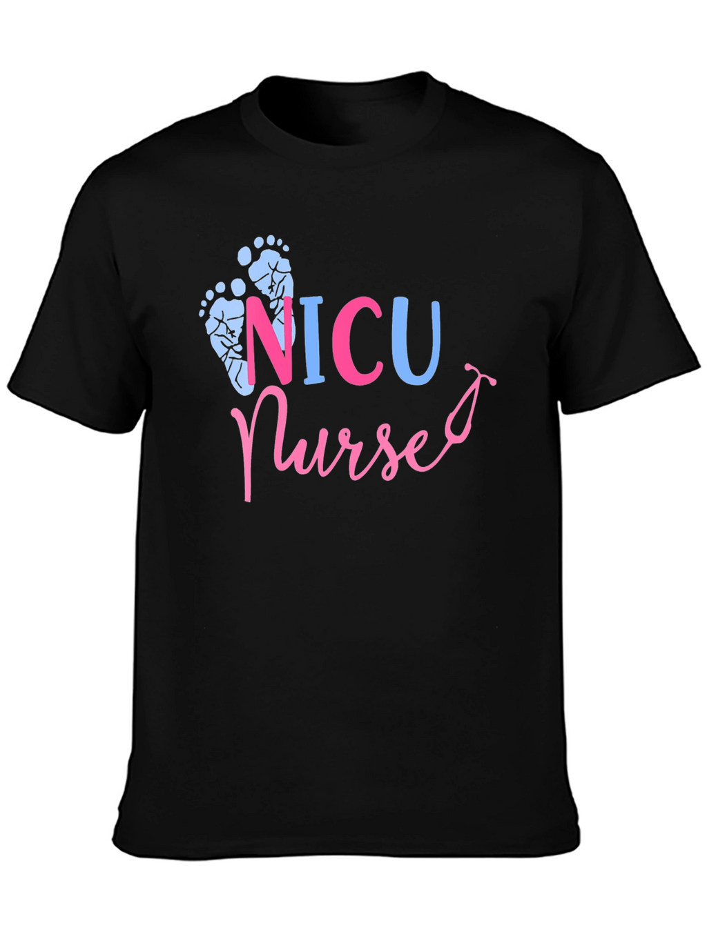 NICU Nurse T-Shirt - Cute Footprint Design