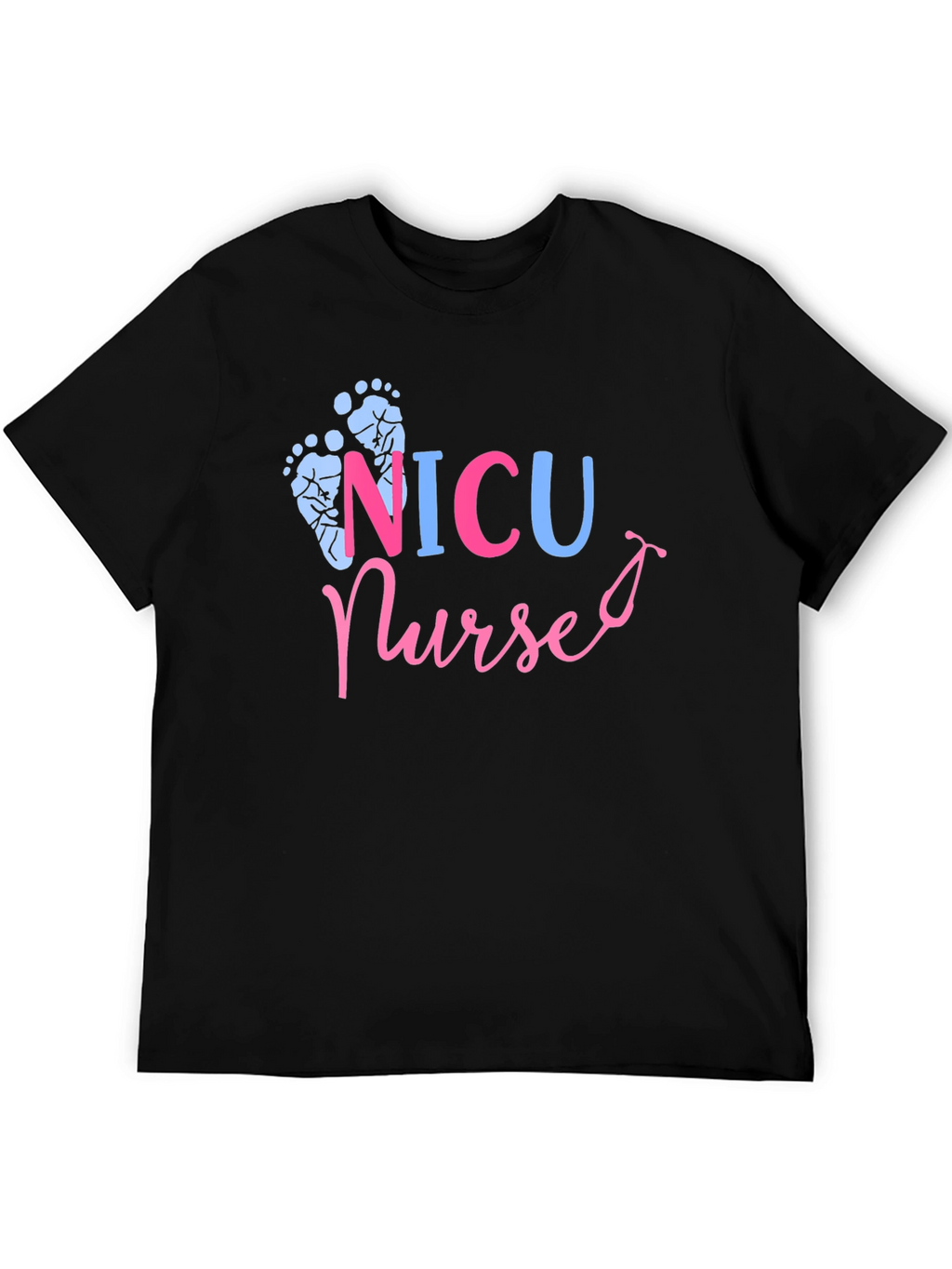 NICU Nurse T-Shirt - Cute Footprint Design