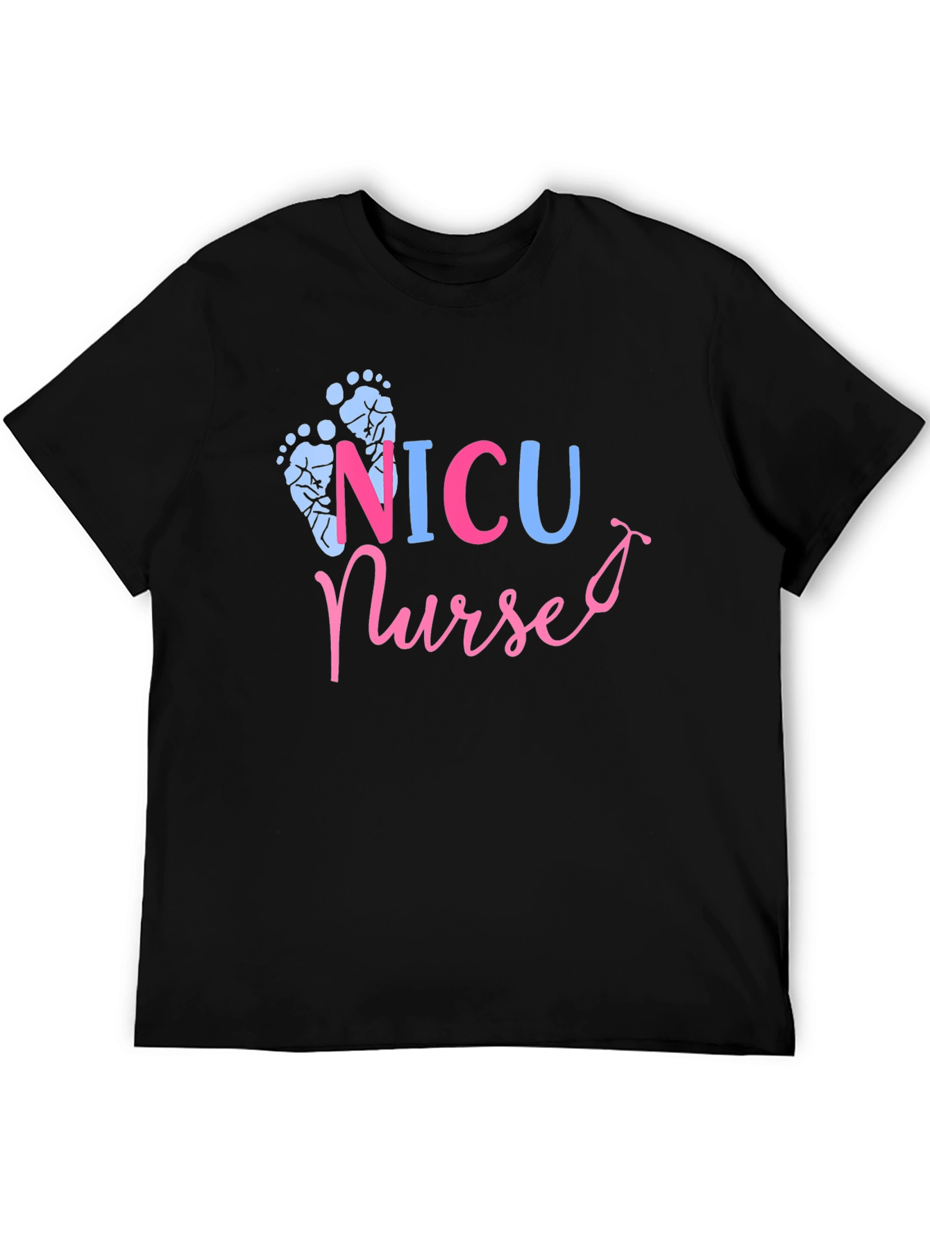 NICU Nurse T-Shirt - Cute Footprint Design