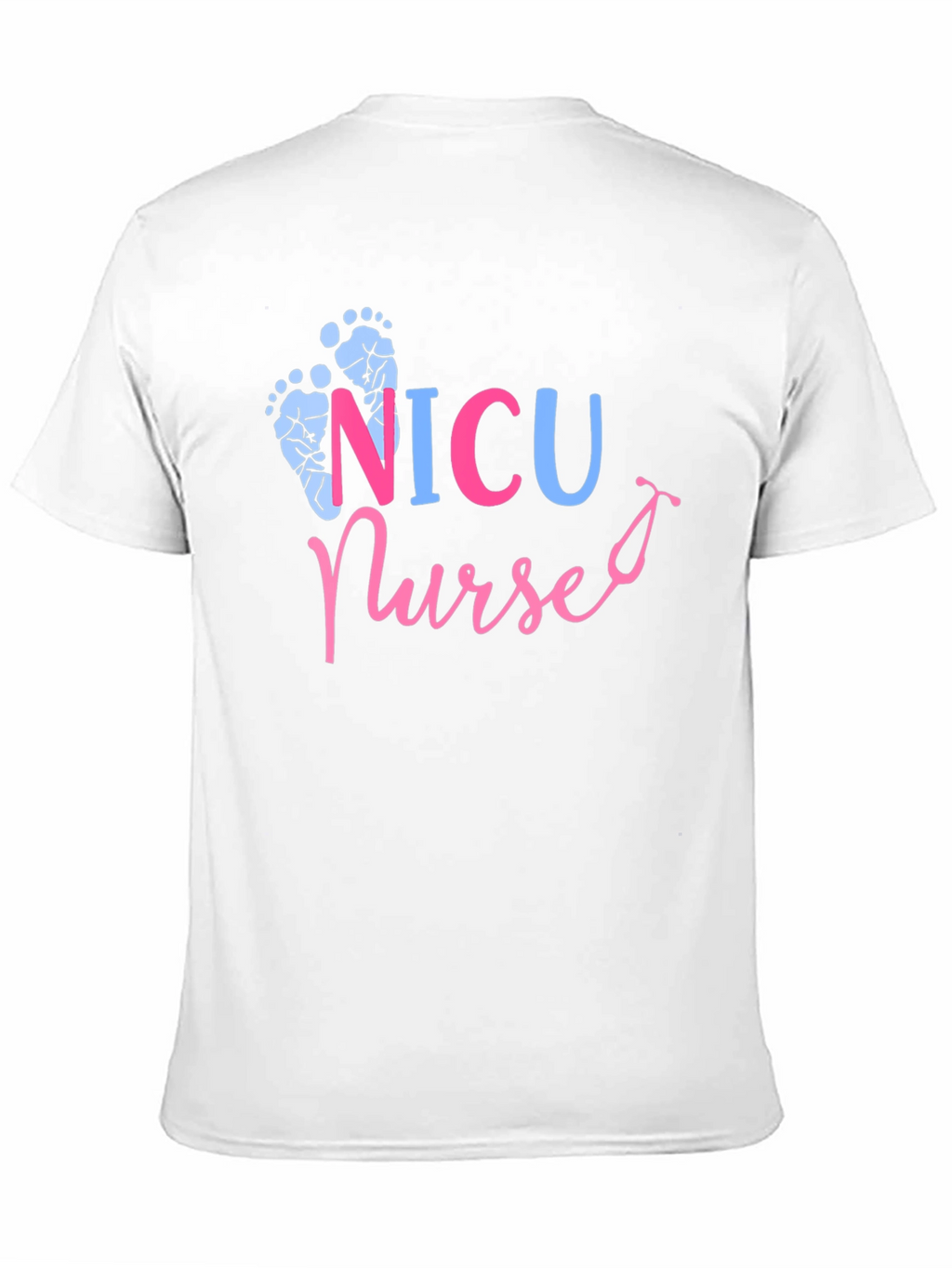 NICU Nurse T-Shirt - Cute Footprint Design