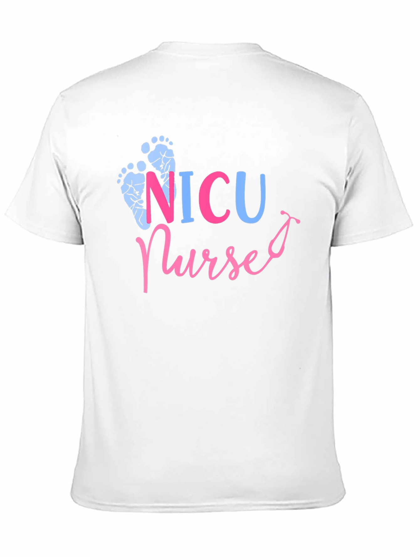 NICU Nurse T-Shirt - Cute Footprint Design