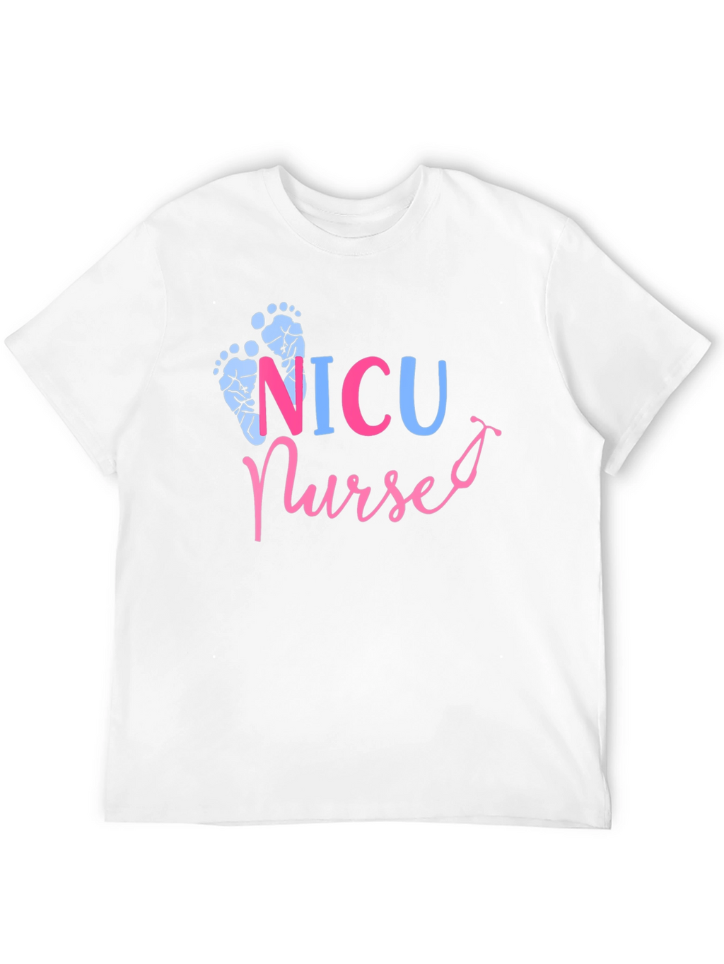 NICU Nurse T-Shirt - Cute Footprint Design