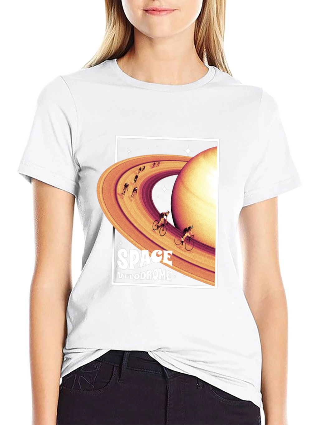 Space Velodrome Graphic T-Shirt - Saturn Cycling Tee