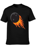 Flaming Bowling Ball Graphic Tee - Cool Strike!
