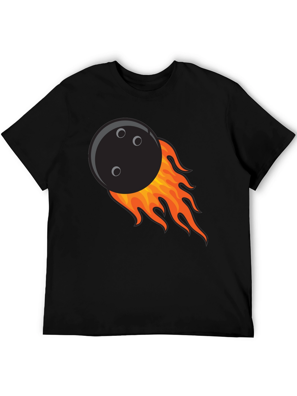 Flaming Bowling Ball Graphic Tee - Cool Strike!