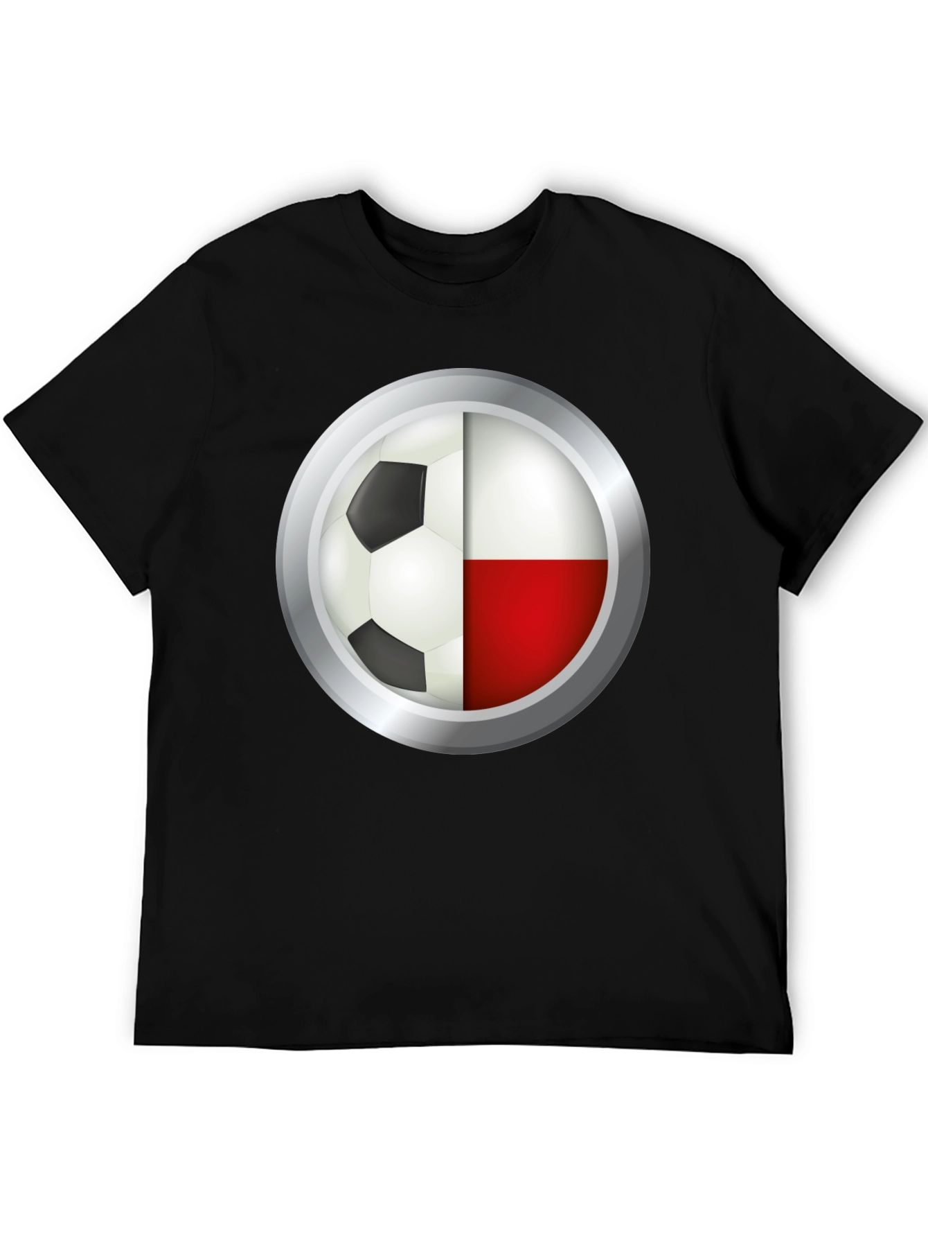 Poland Soccer Ball T-Shirt - Polish Flag Football Tee