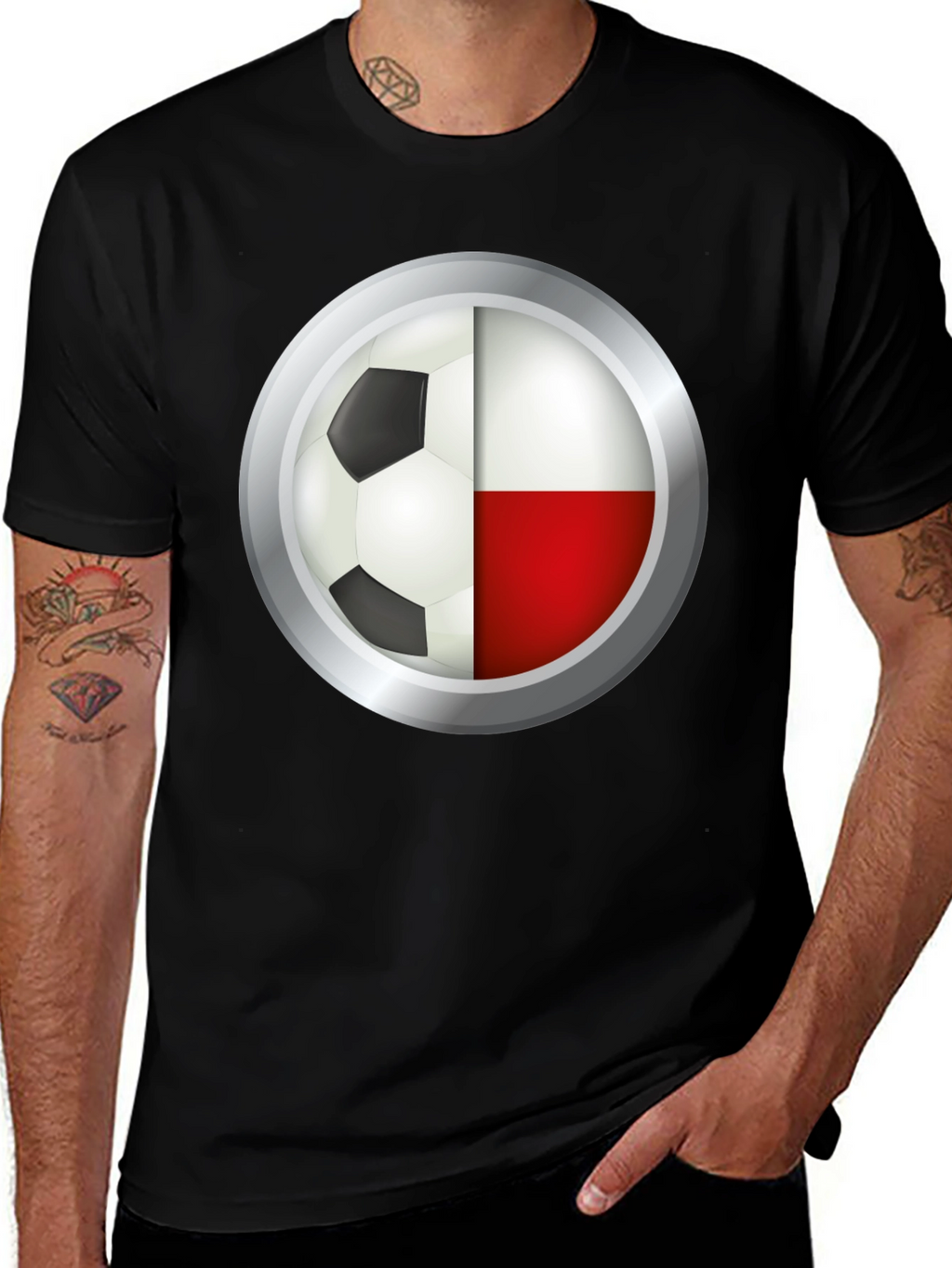 Poland Soccer Ball T-Shirt - Polish Flag Football Tee