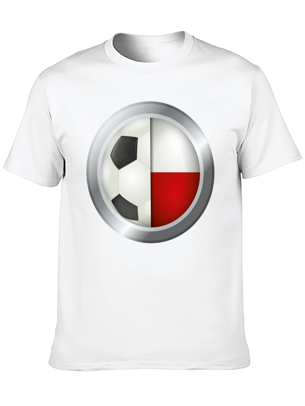 Poland Soccer Ball T-Shirt - Polish Flag Football Tee