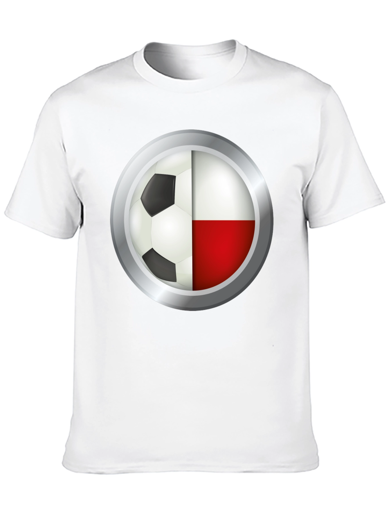 Poland Soccer Ball T-Shirt - Polish Flag Football Tee
