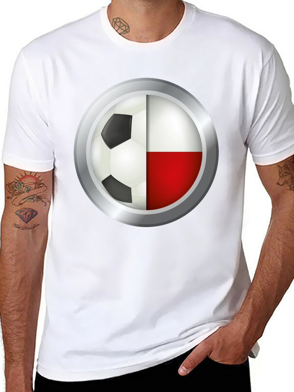 Poland Soccer Ball T-Shirt - Polish Flag Football Tee
