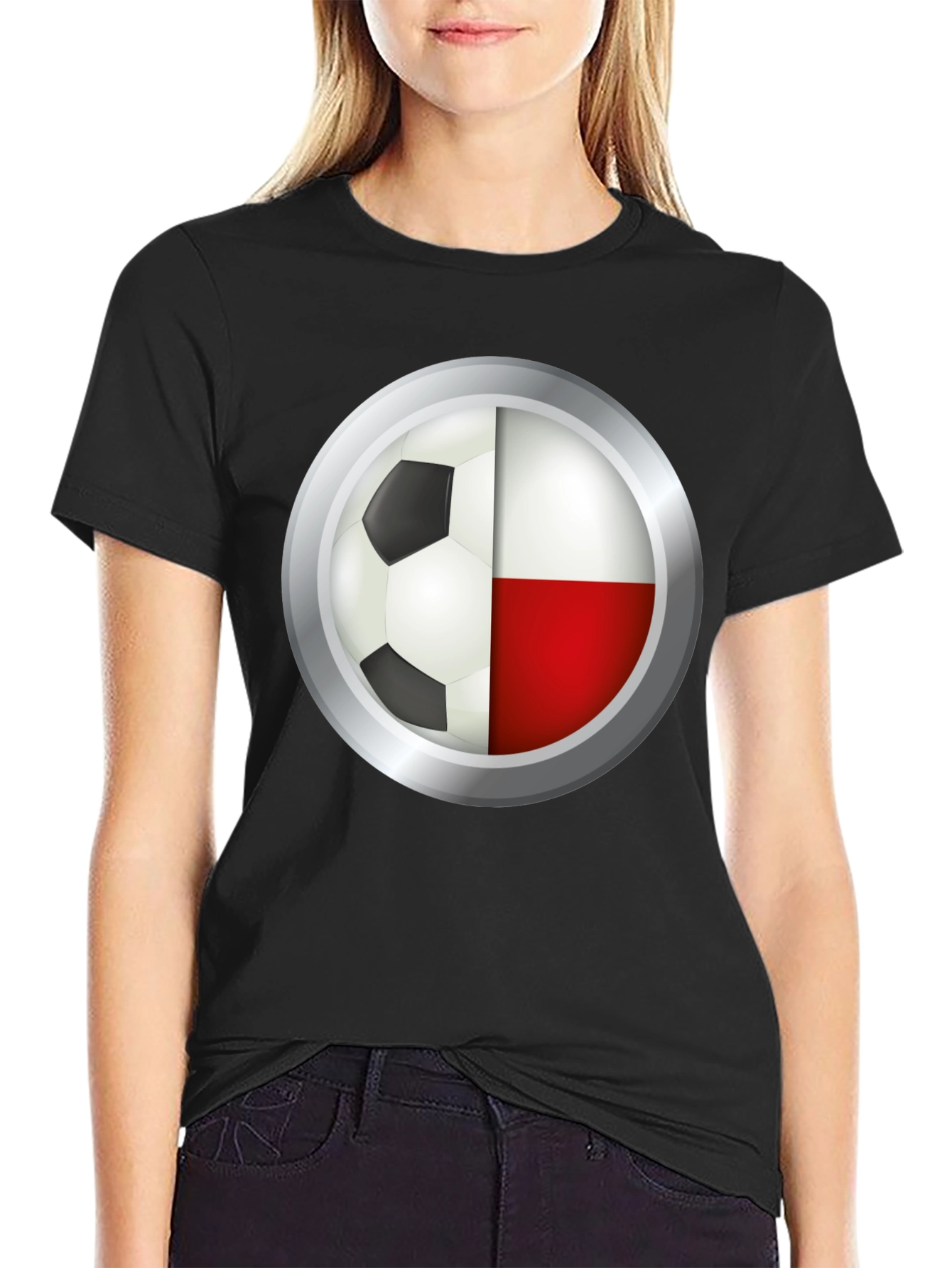 Poland Soccer Ball T-Shirt - Polish Flag Football Tee