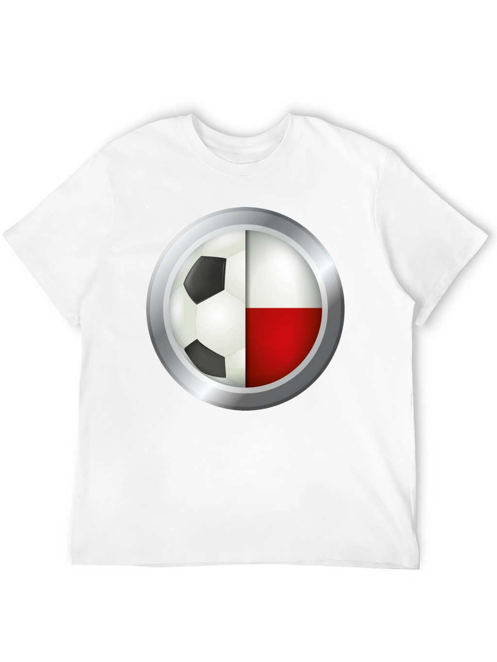 Poland Soccer Ball T-Shirt - Polish Flag Football Tee