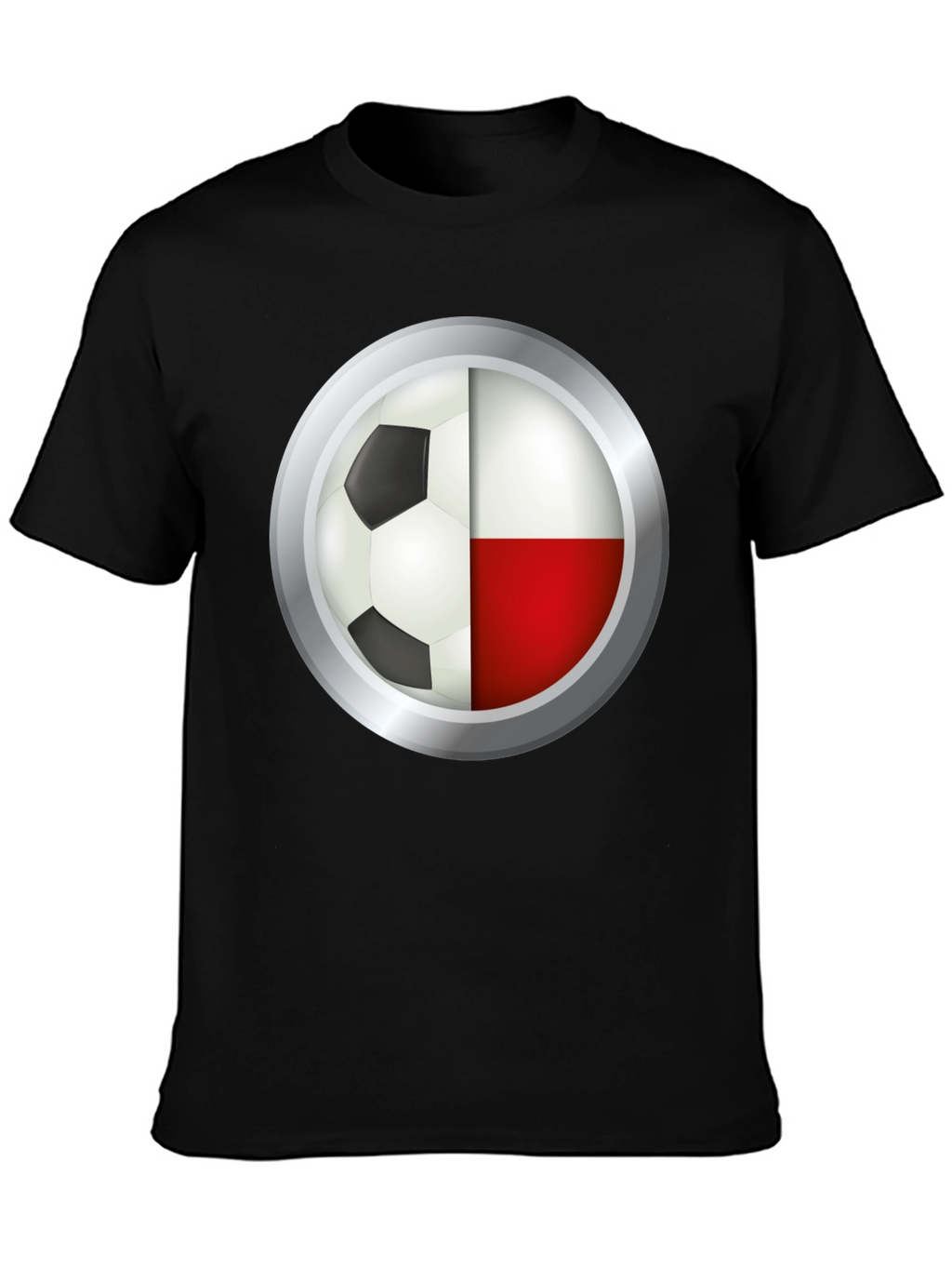 Poland Soccer Ball T-Shirt - Polish Flag Football Tee