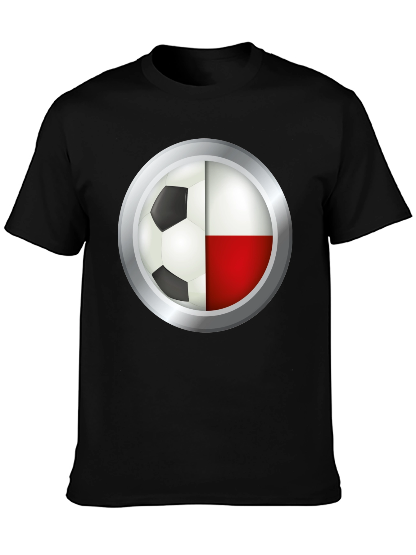 Poland Soccer Ball T-Shirt - Polish Flag Football Tee