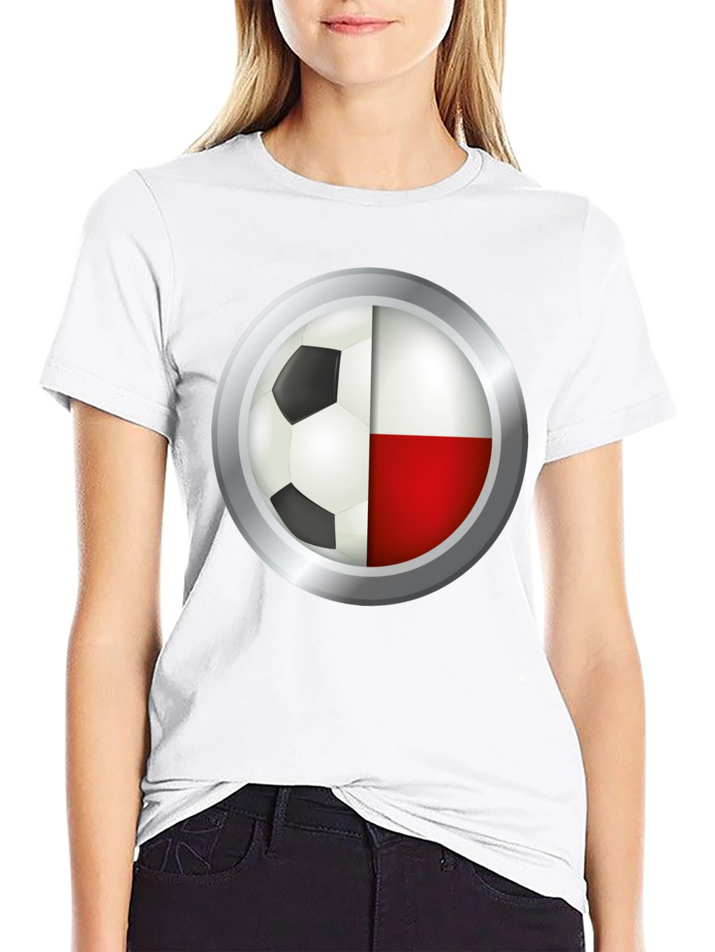 Poland Soccer Ball T-Shirt - Polish Flag Football Tee