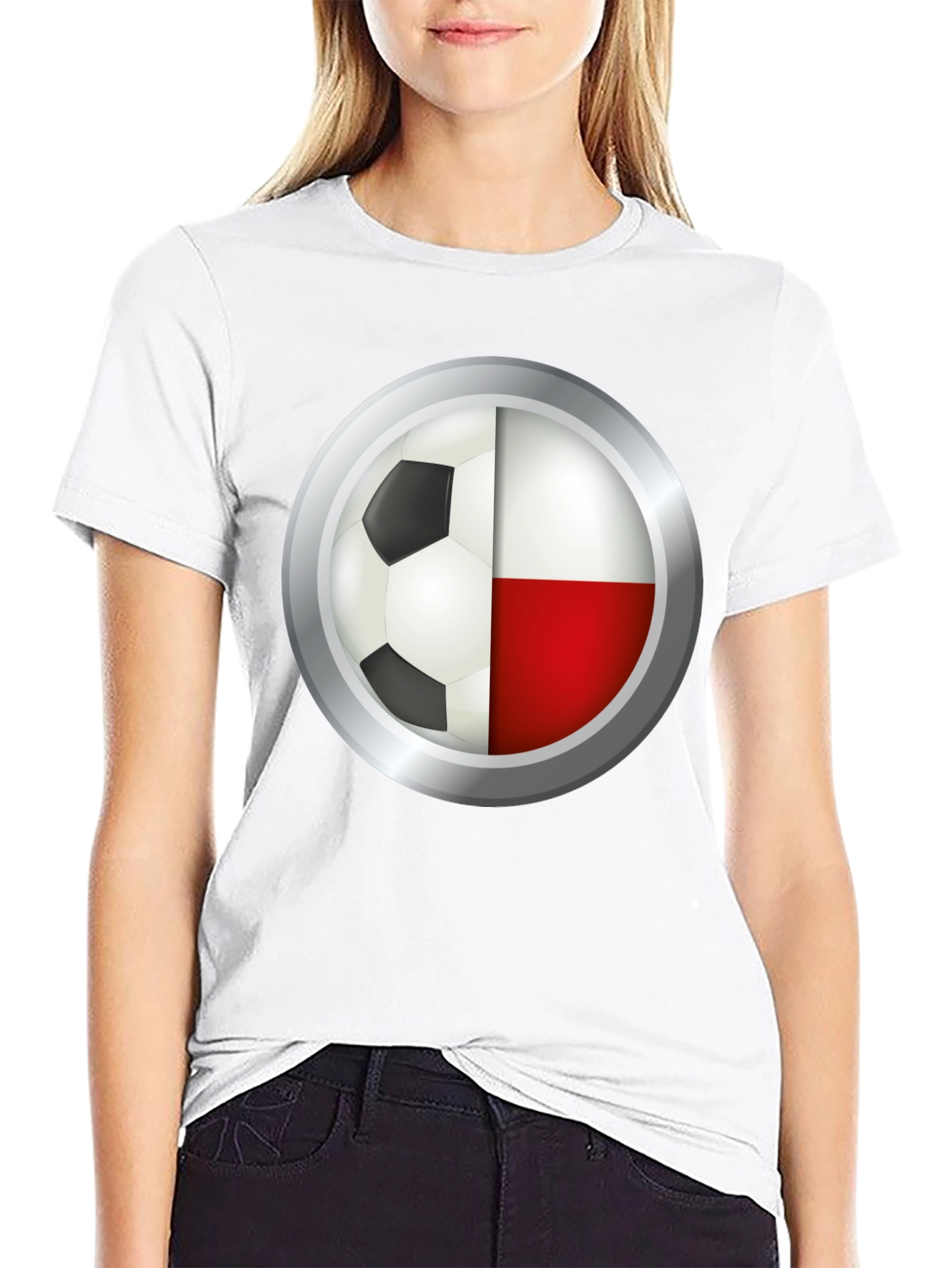 Poland Soccer Ball T-Shirt - Polish Flag Football Tee