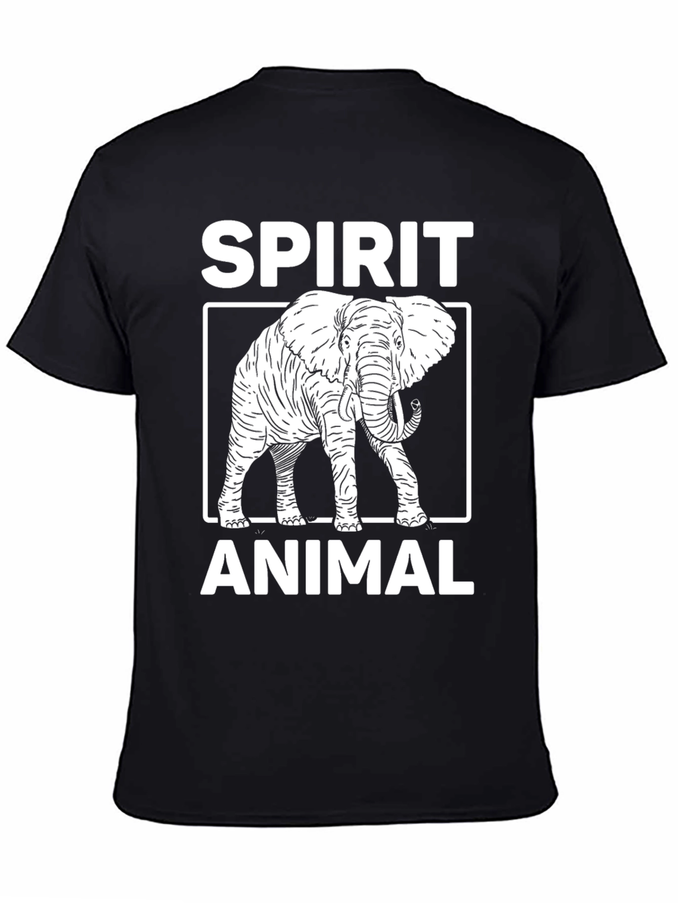 Spirit Animal Elephant Graphic Tee - Black Cotton Blend