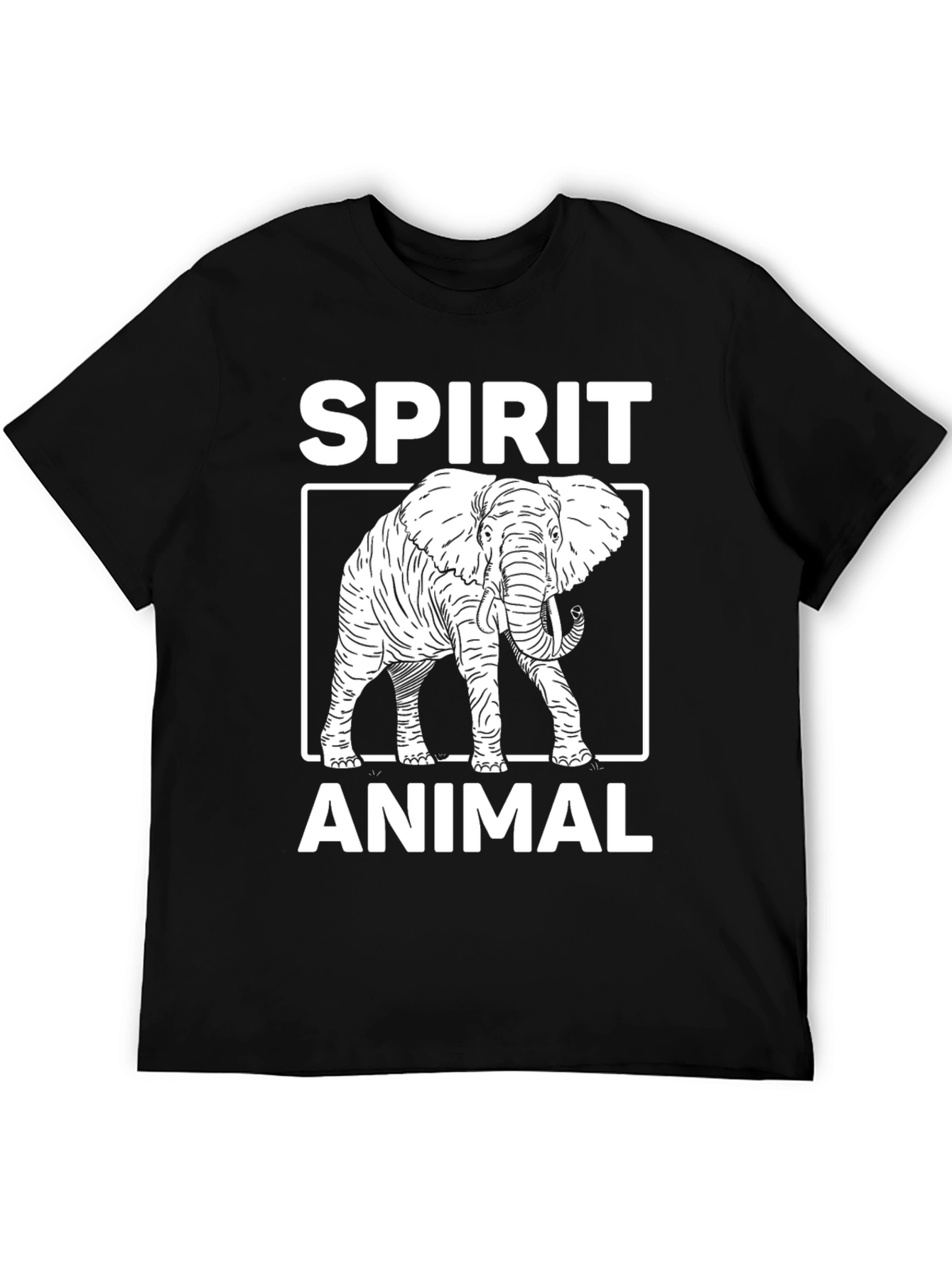 Spirit Animal Elephant Graphic Tee - Black Cotton Blend