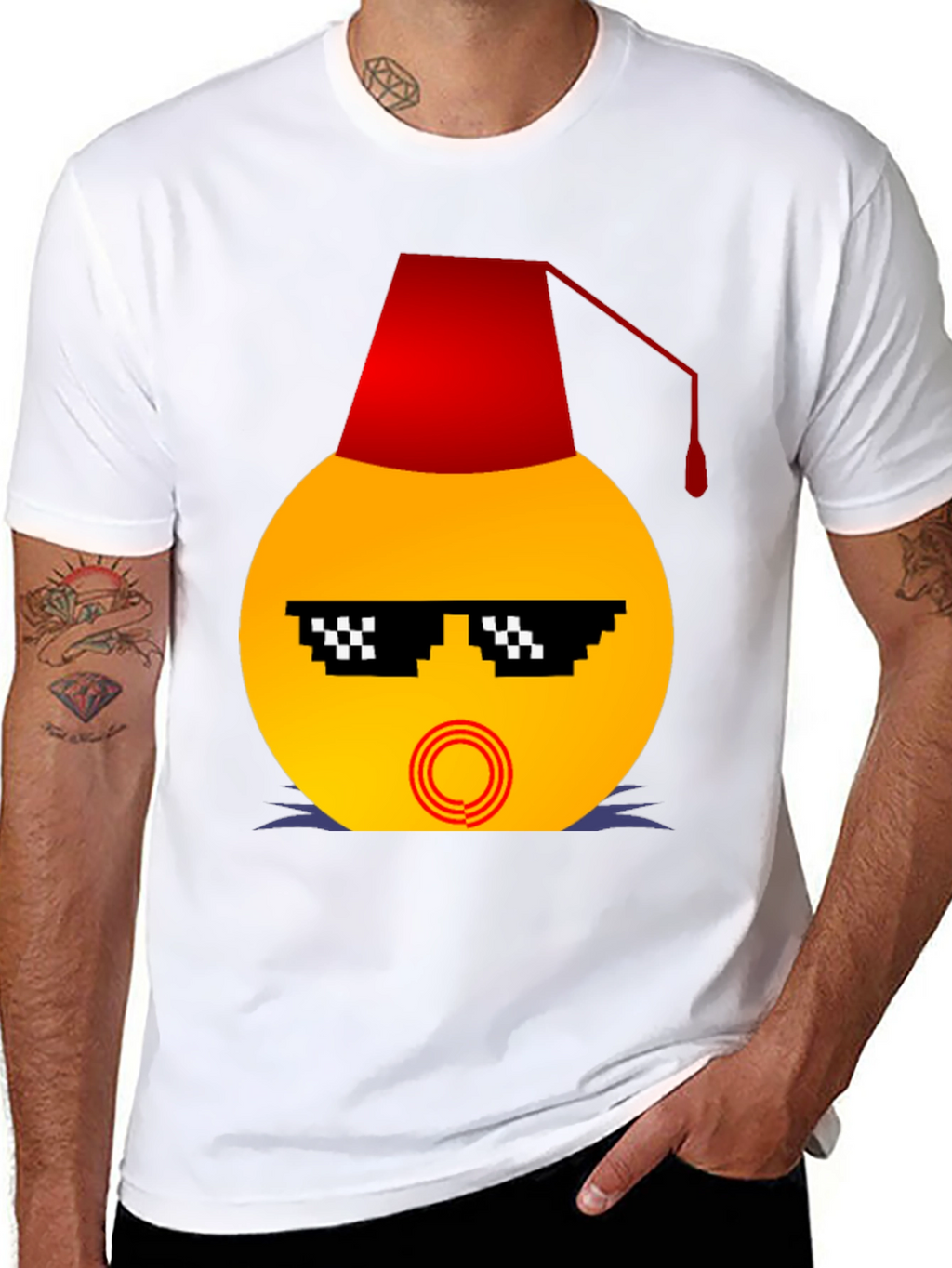 Emoji Wearing a Fez Funny T-Shirt
