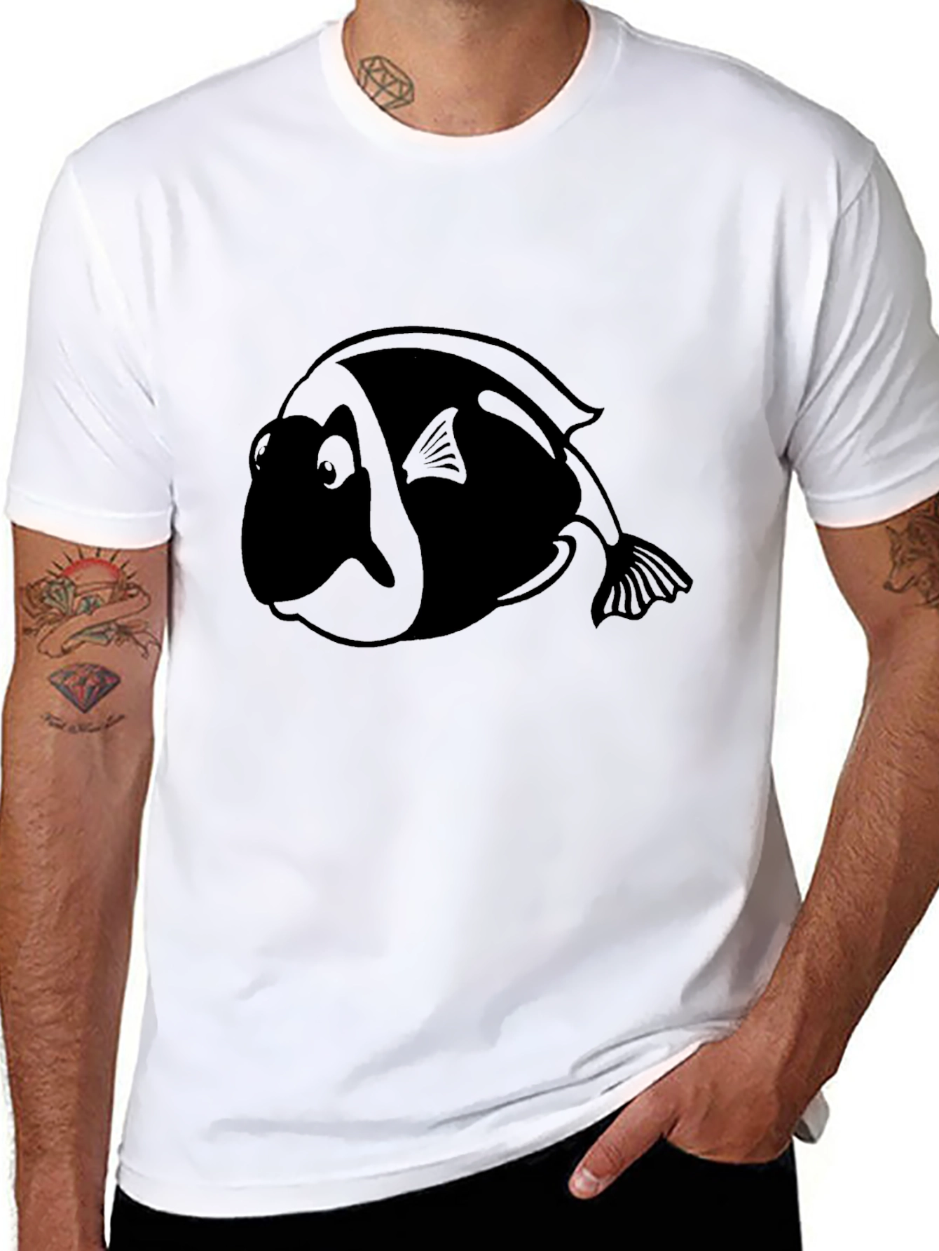Black Fish Graphic Tee - Casual Comfort