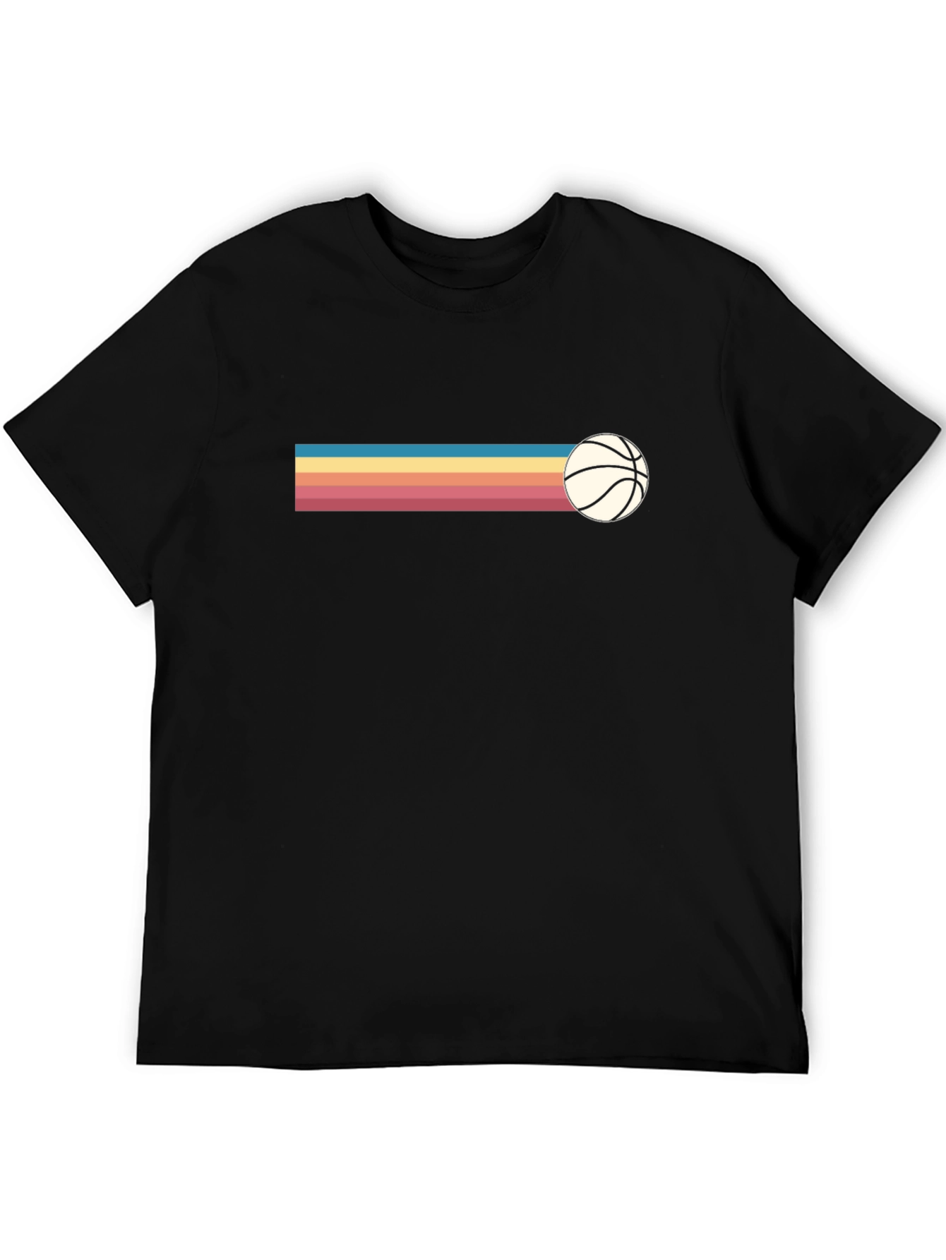 Retro Basketball Stripe T-Shirt - Vintage Style Tee