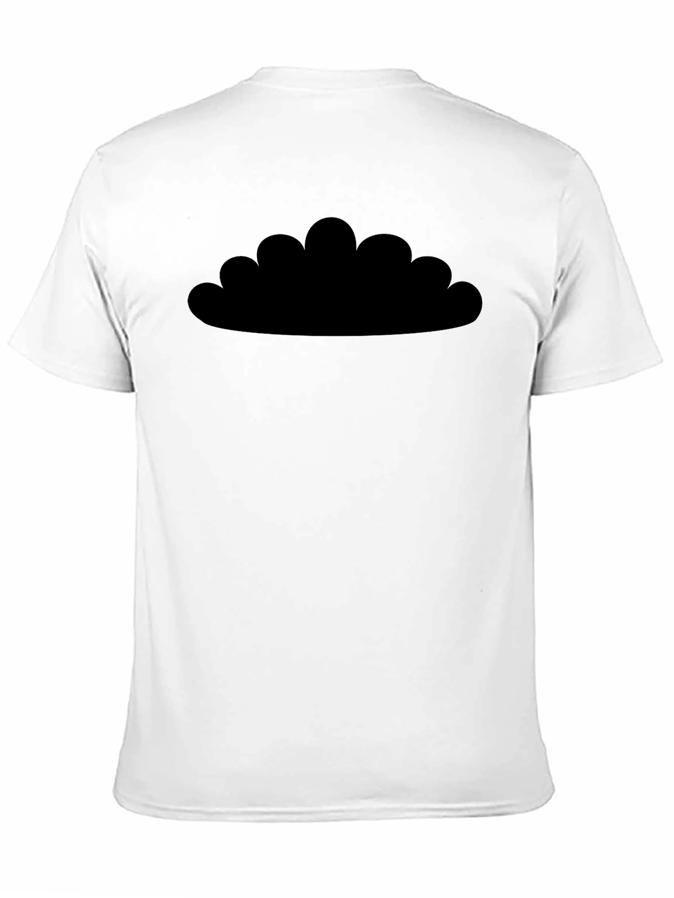 Mens Black T-Shirt - Cloud Silhouette Design