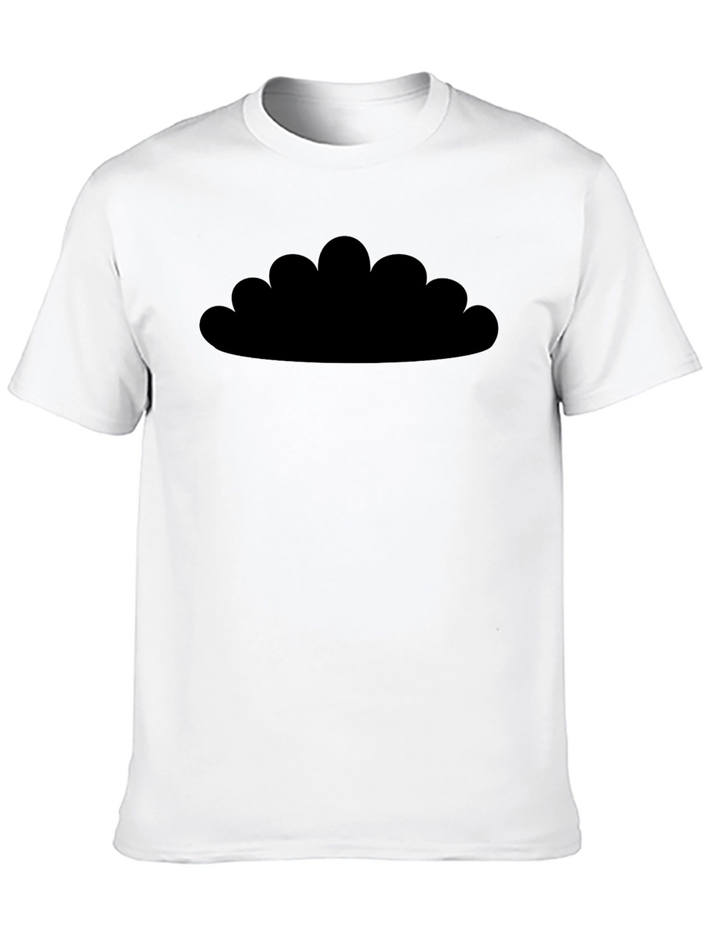 Mens Black T-Shirt - Cloud Silhouette Design