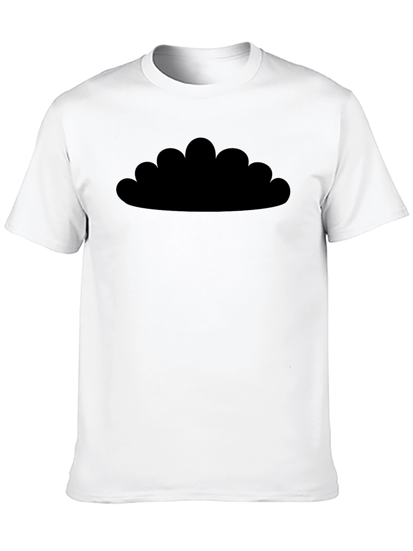 Mens Black T-Shirt - Cloud Silhouette Design