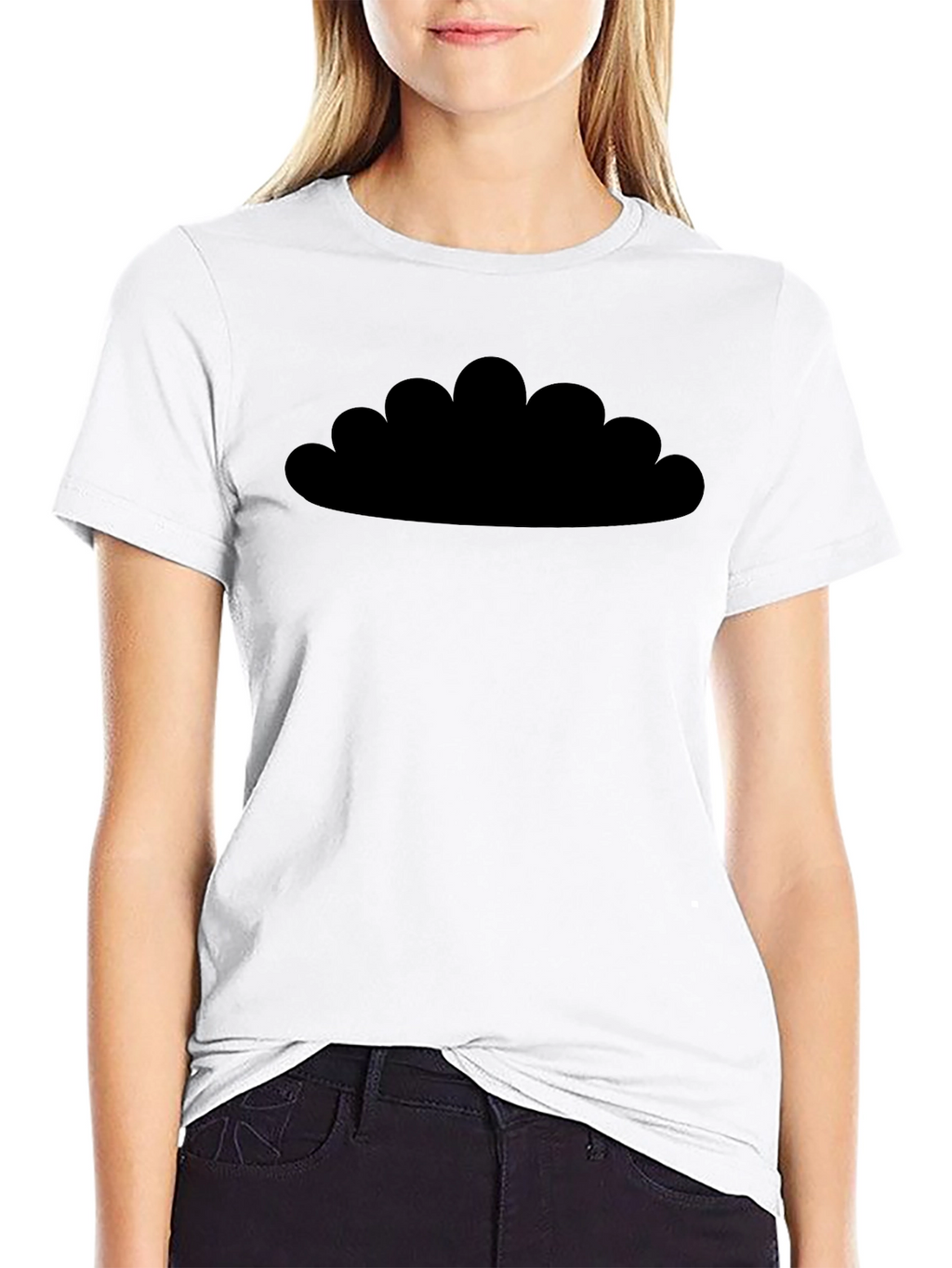 Mens Black T-Shirt - Cloud Silhouette Design