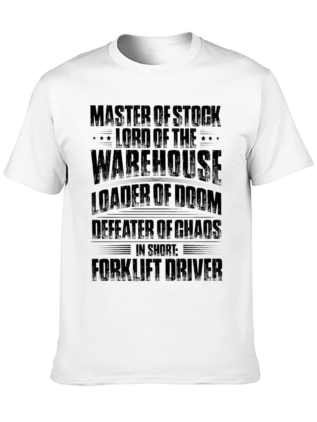 Master of Stock Forklift Driver Black T-Shirt