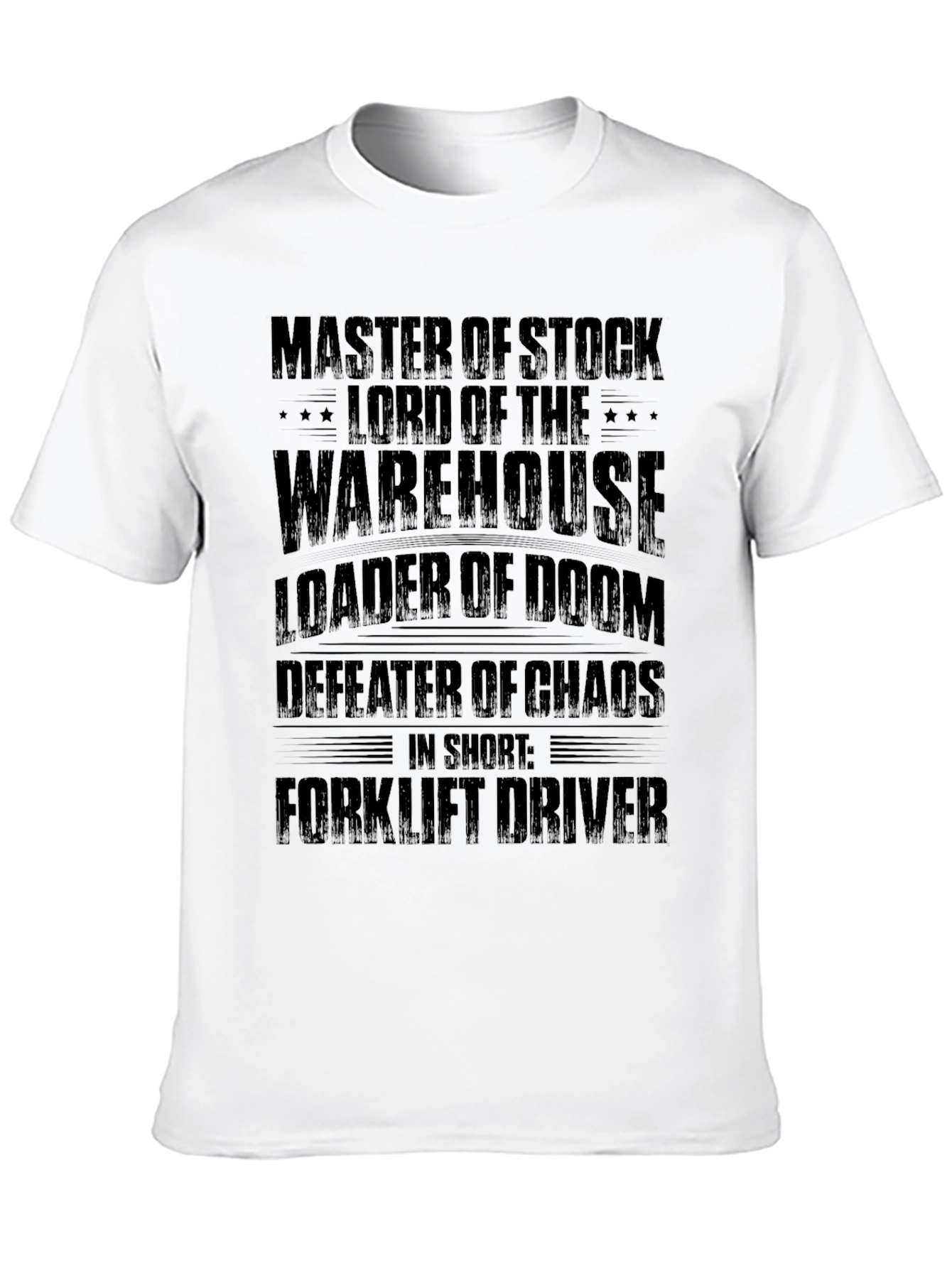 Master of Stock Forklift Driver Black T-Shirt