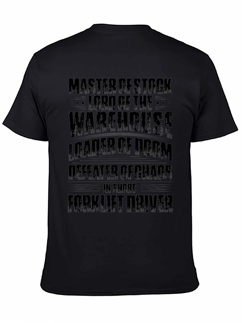 Master of Stock Forklift Driver Black T-Shirt