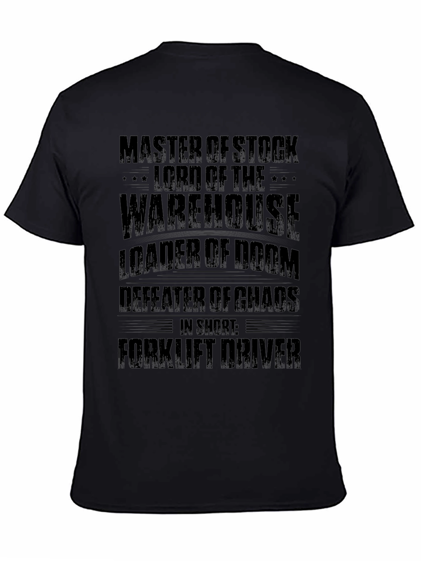 Master of Stock Forklift Driver Black T-Shirt
