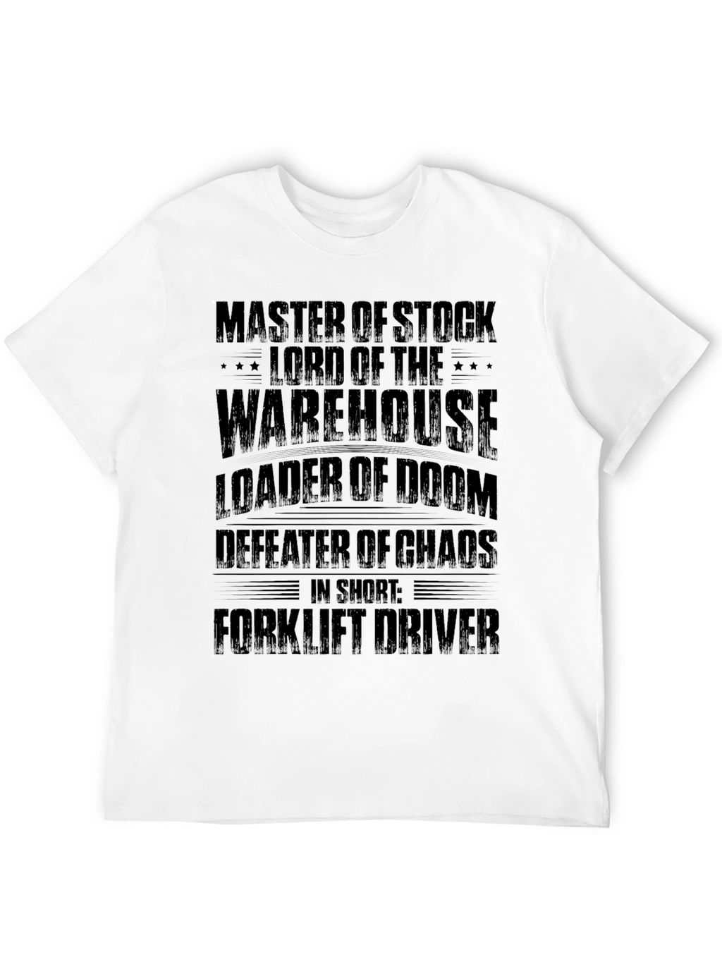 Master of Stock Forklift Driver Black T-Shirt