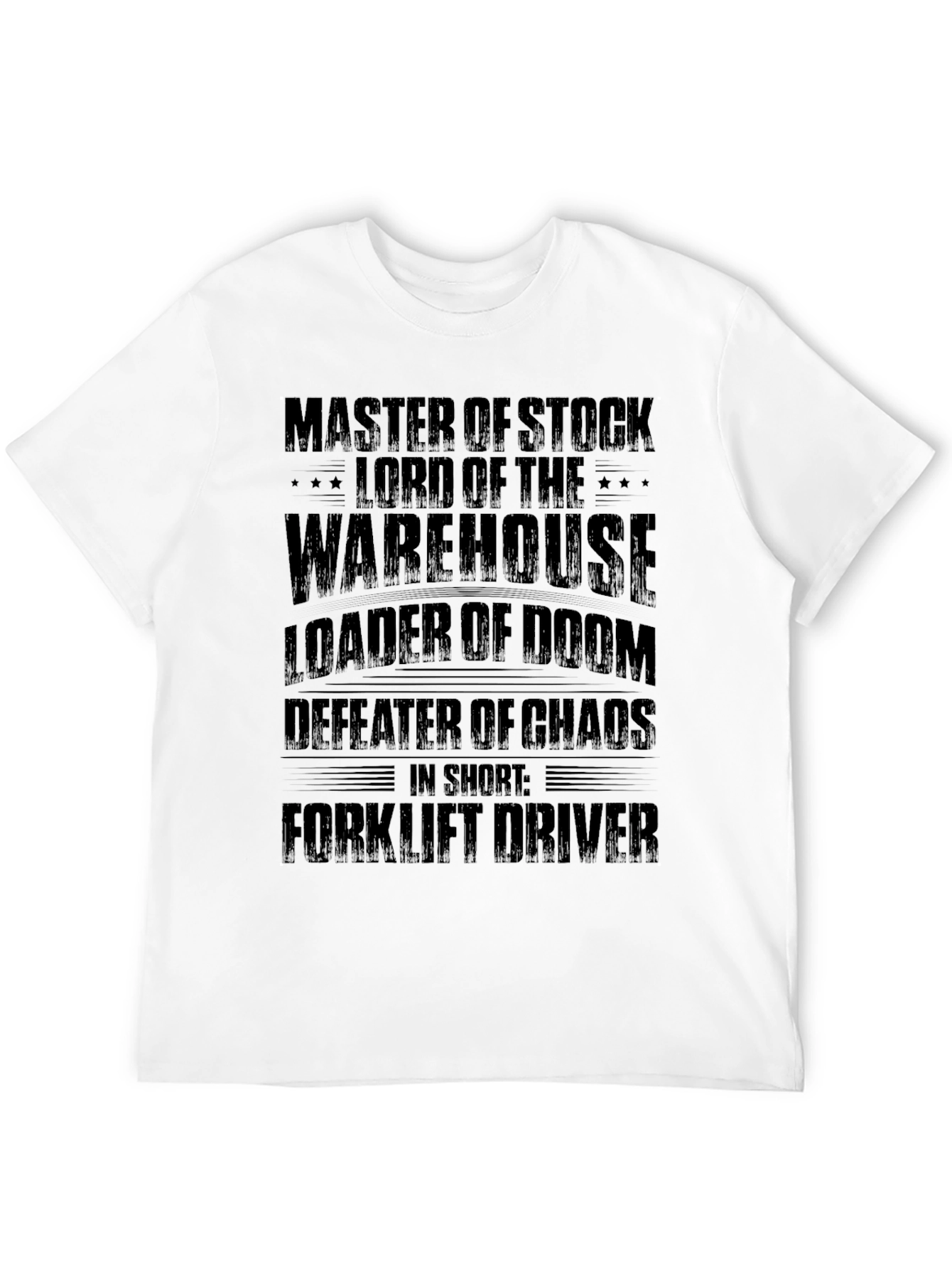 Master of Stock Forklift Driver Black T-Shirt