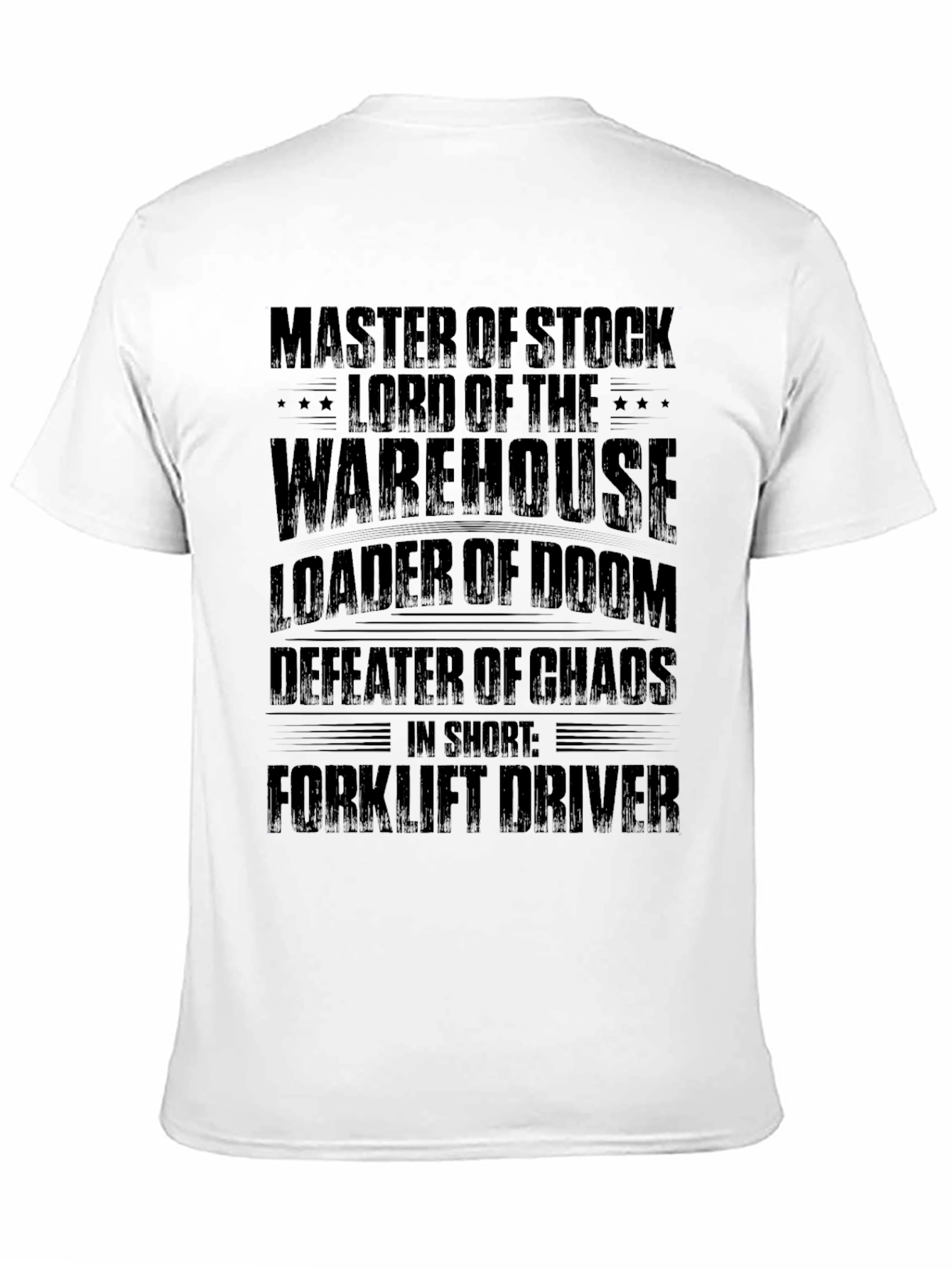 Master of Stock Forklift Driver Black T-Shirt