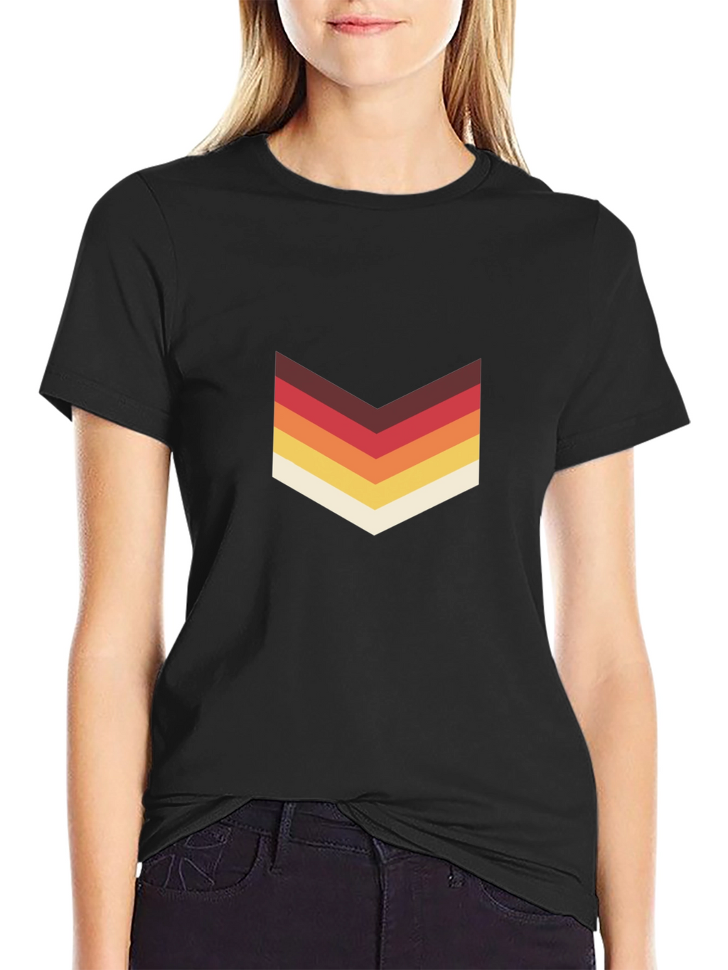 Retro Chevron Graphic Tee - Stylish Casual Wear
