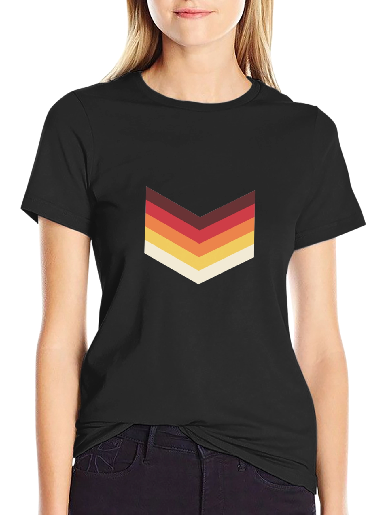 Retro Chevron Graphic Tee - Stylish Casual Wear