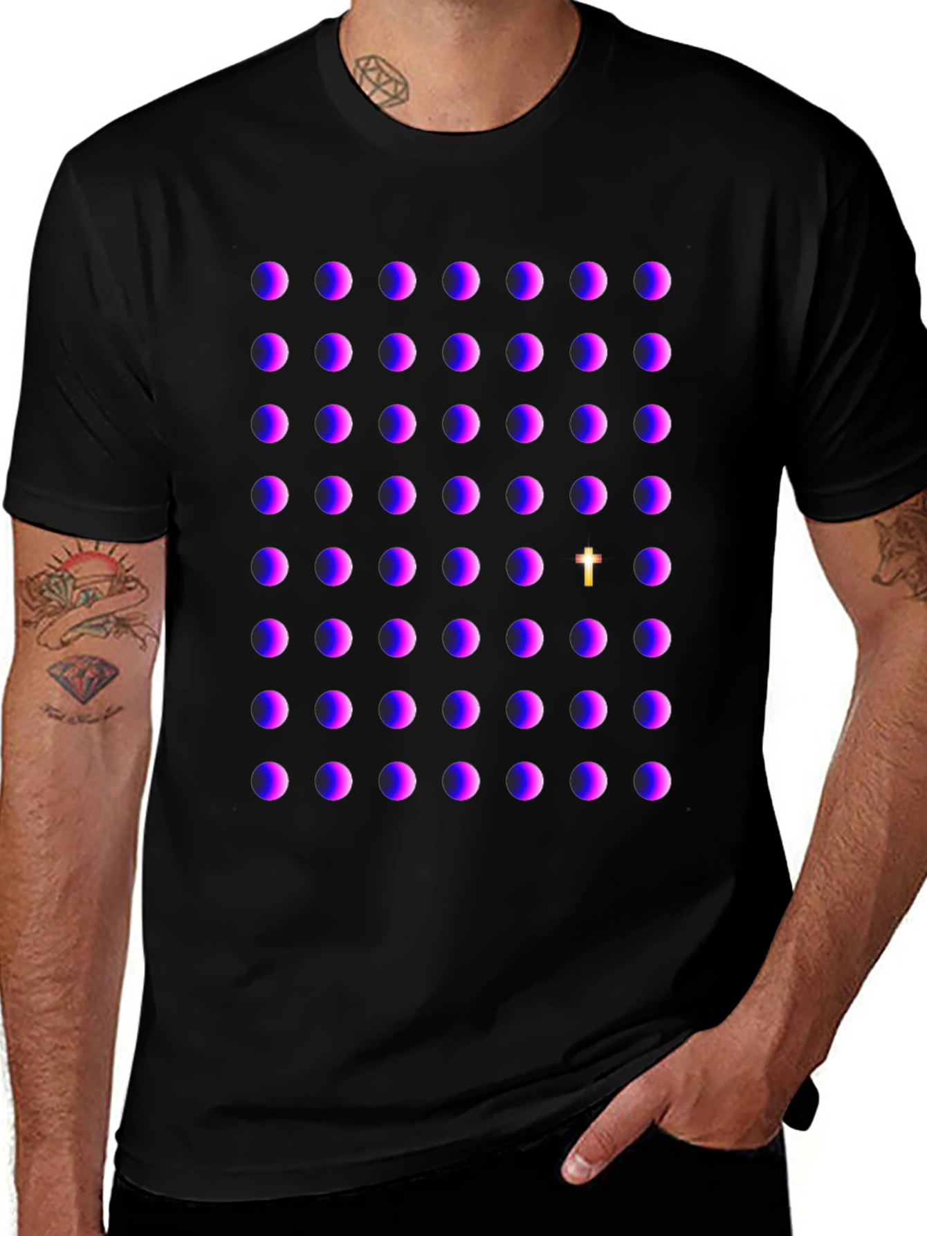 Unique Pattern Tee - Spiritual Cross