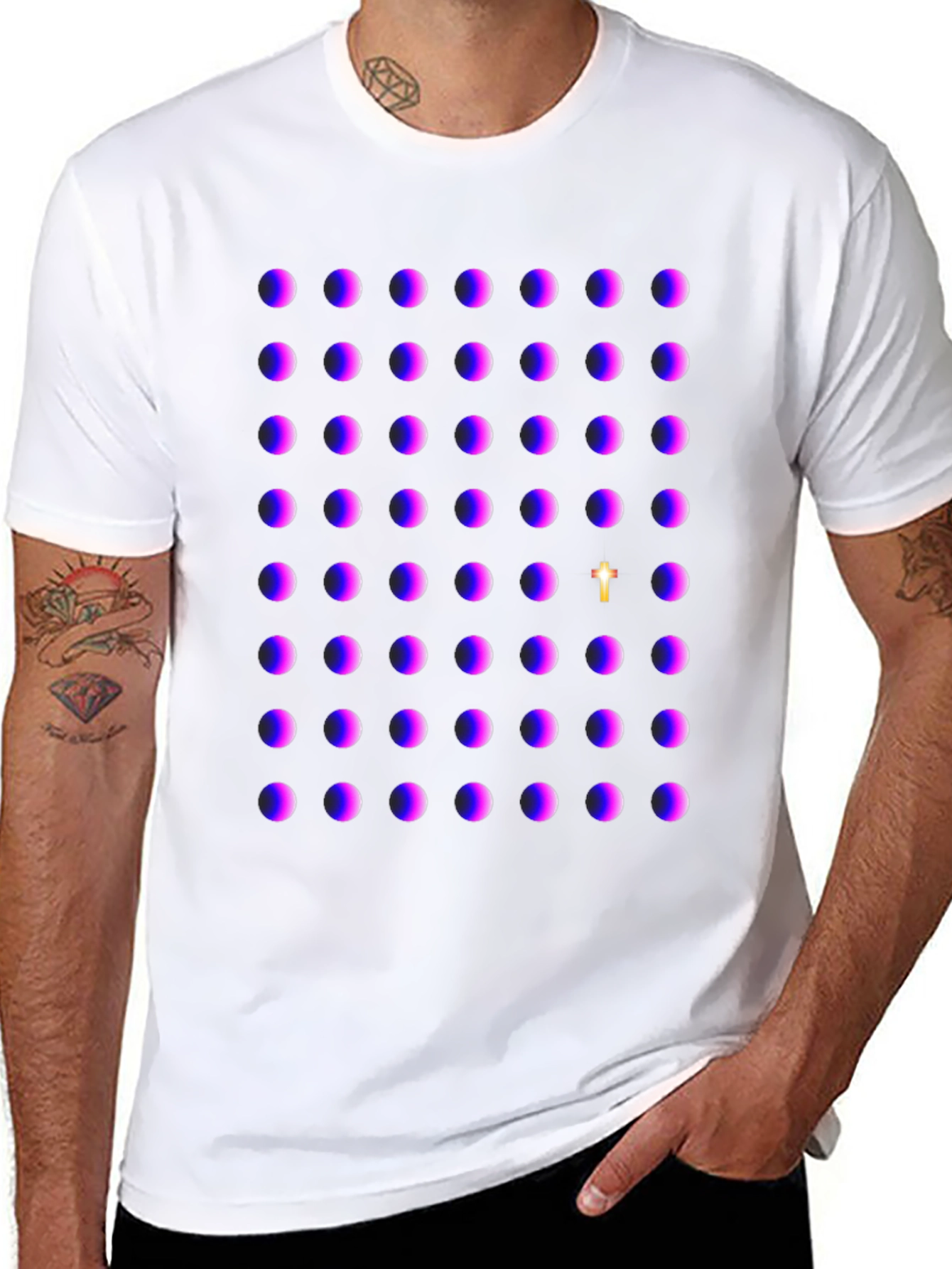 Unique Pattern Tee - Spiritual Cross