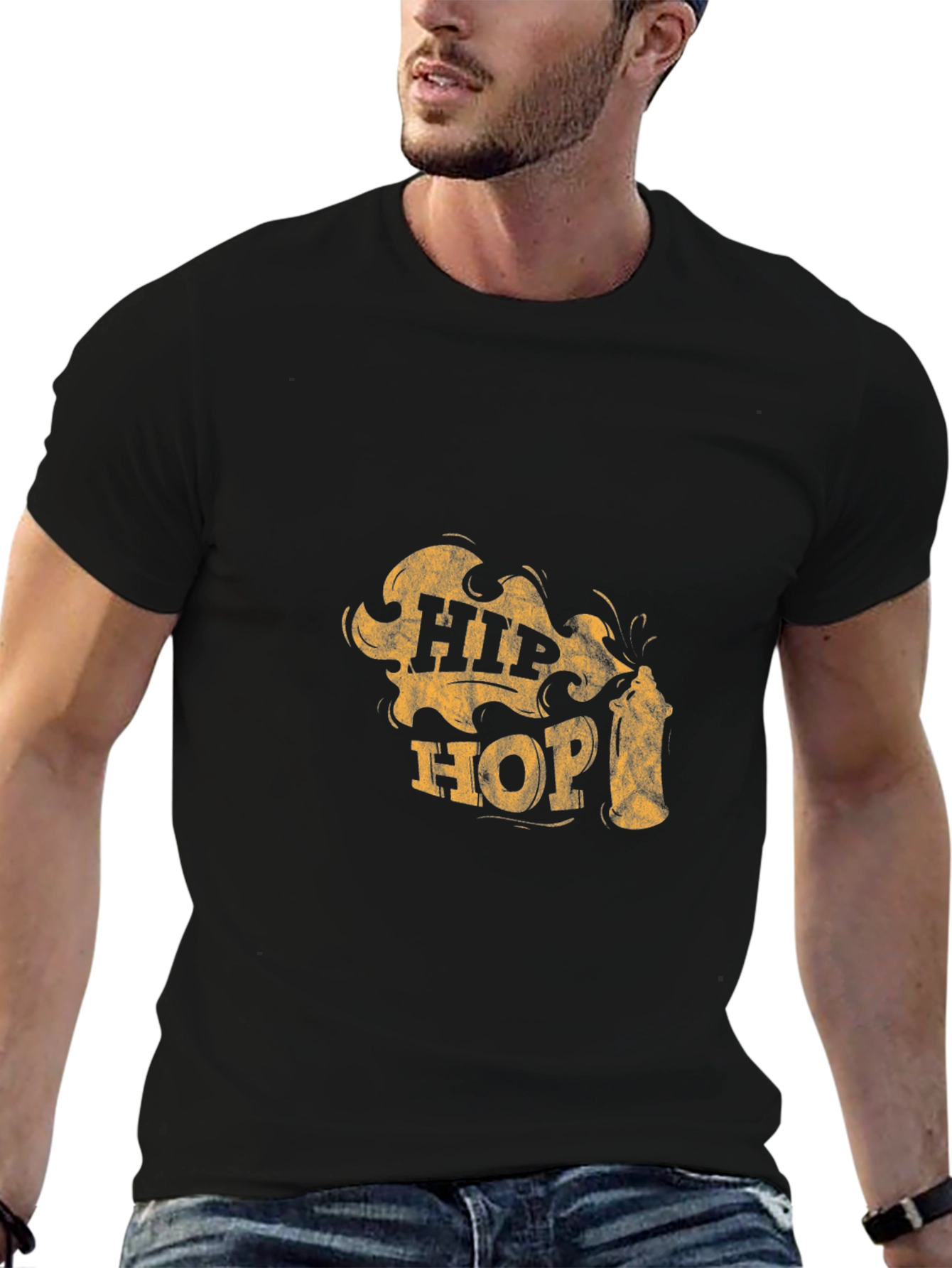 Hip Hop Graphic Tee - Black