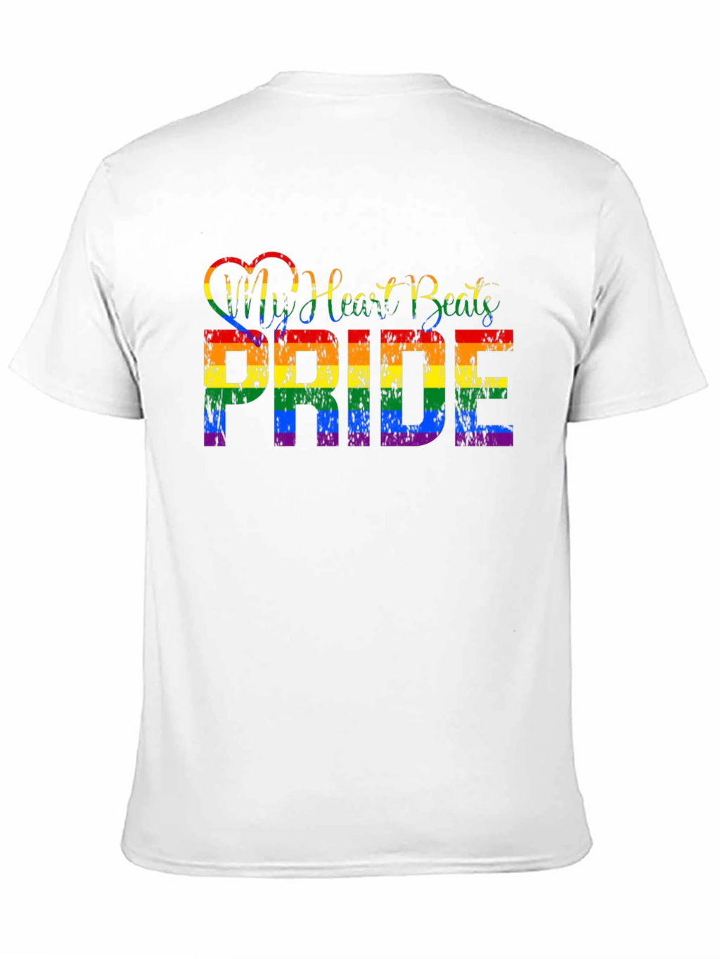 Pride Rainbow Heartbeat Graphic Tee