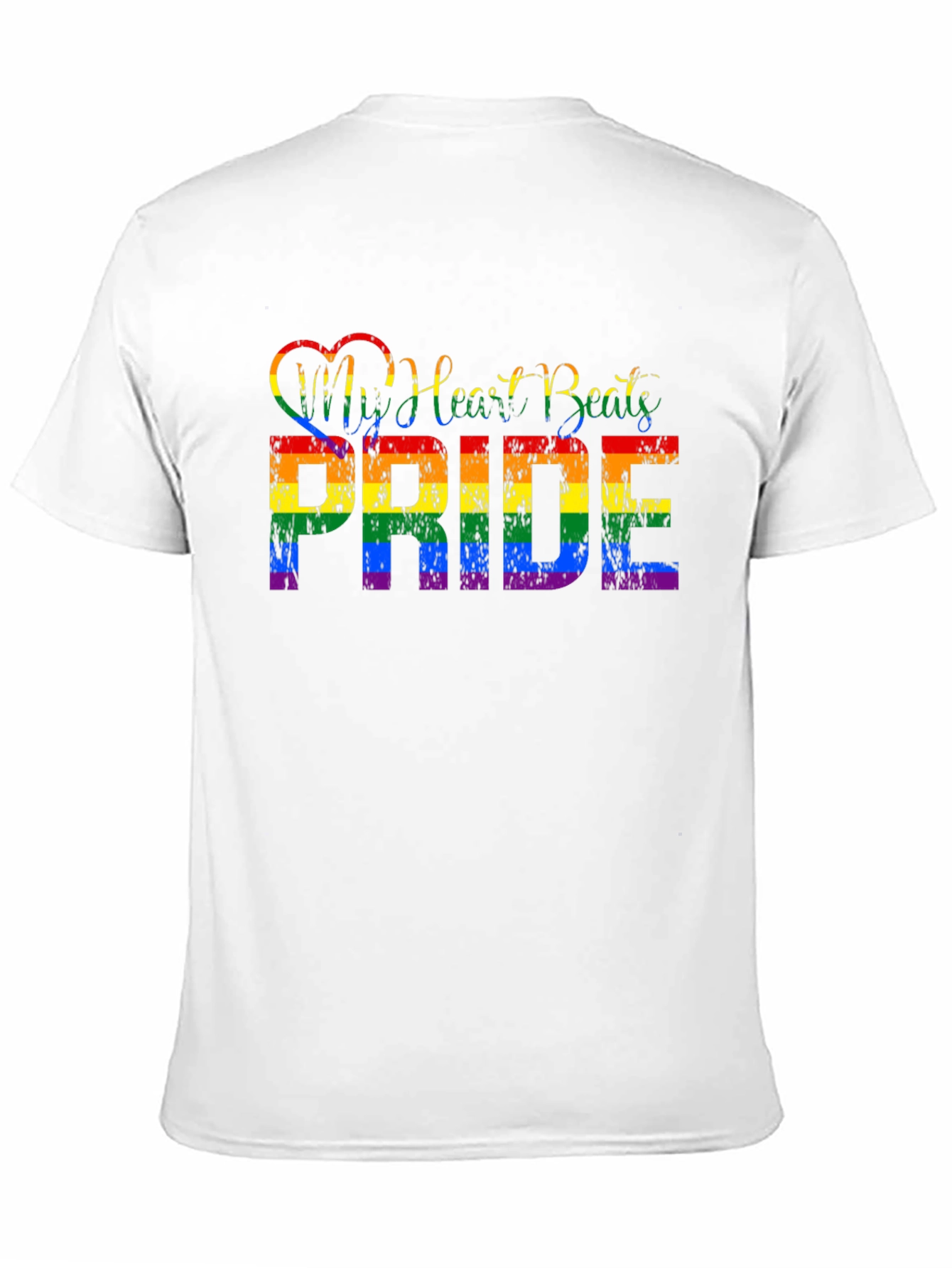 Pride Rainbow Heartbeat Graphic Tee