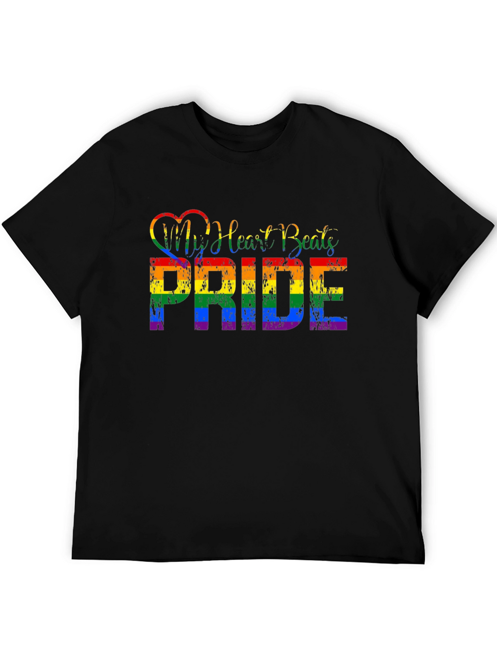Pride Rainbow Heartbeat Graphic Tee