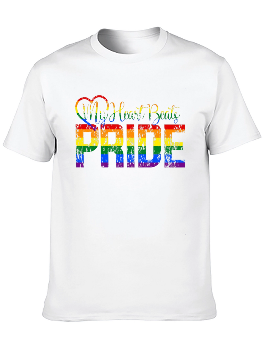 Pride Rainbow Heartbeat Graphic Tee